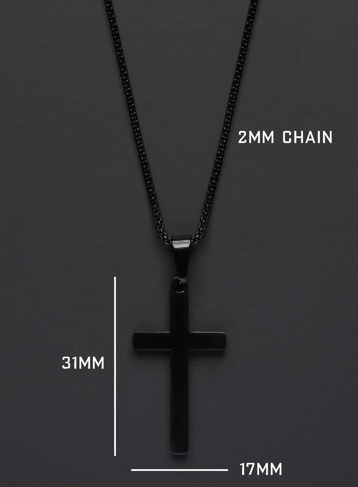 LARGE BLACK CROSS NECKLACE FOR MEN - Image 4