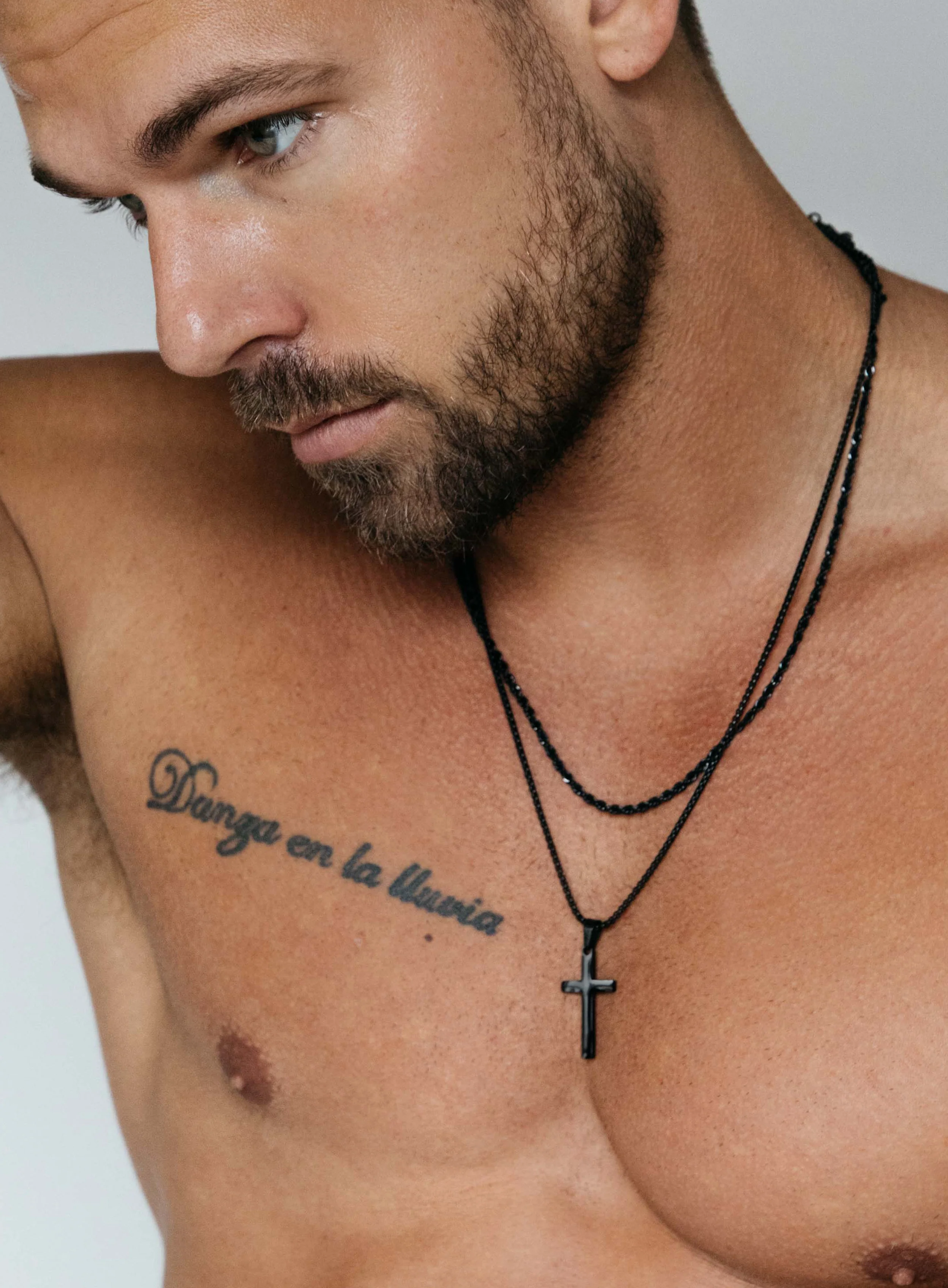Large Black Cross Necklace Set for Men - Image 7
