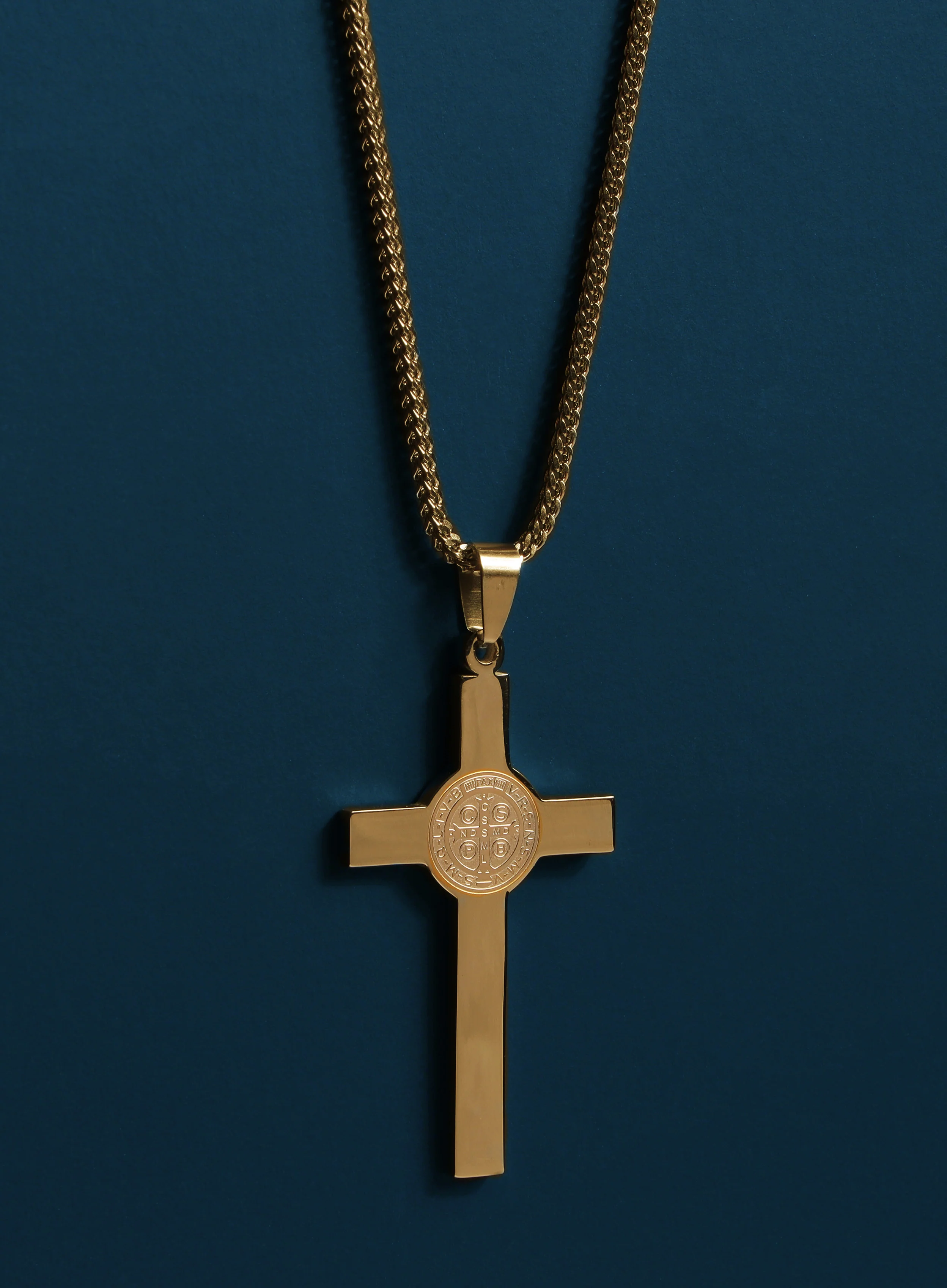 Large St. Benedict Gold Cross Necklace - Image 3