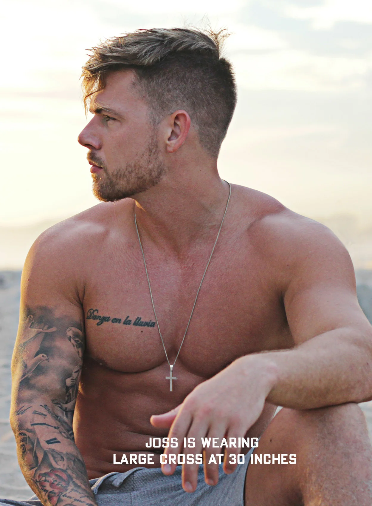 LARGE STAINLESS STEEL CROSS NECKLACE FOR MEN - Image 5