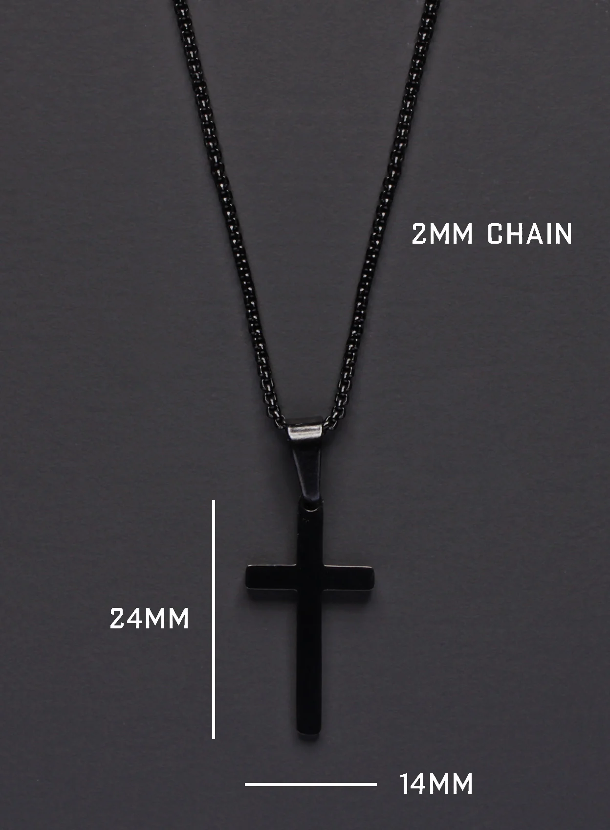 MEDIUM BLACK CROSS NECKLACE FOR MEN - Image 4