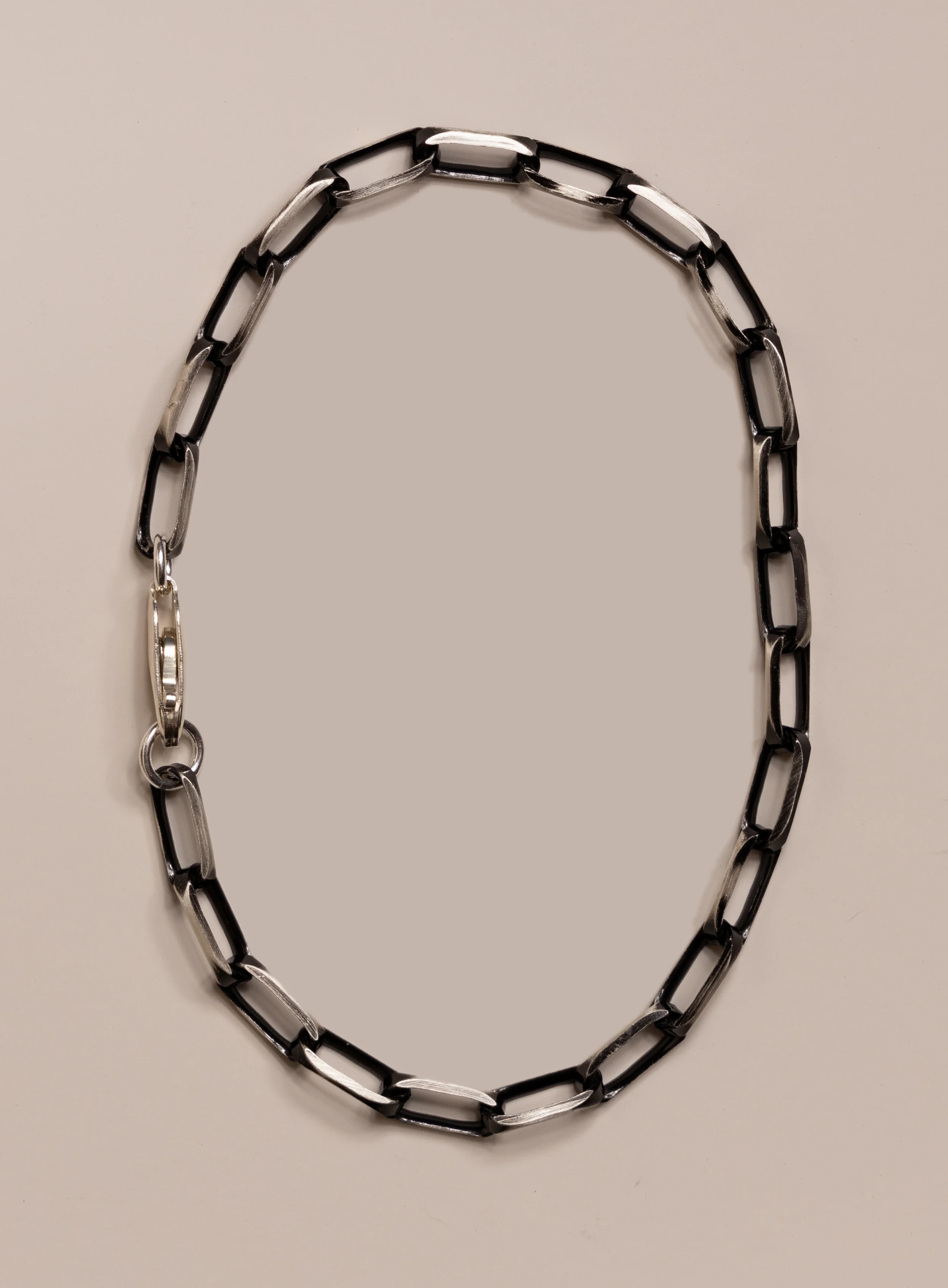 925 Sterling Silver with Black Titanium Combo Chain Bracelet for Men - Image 10