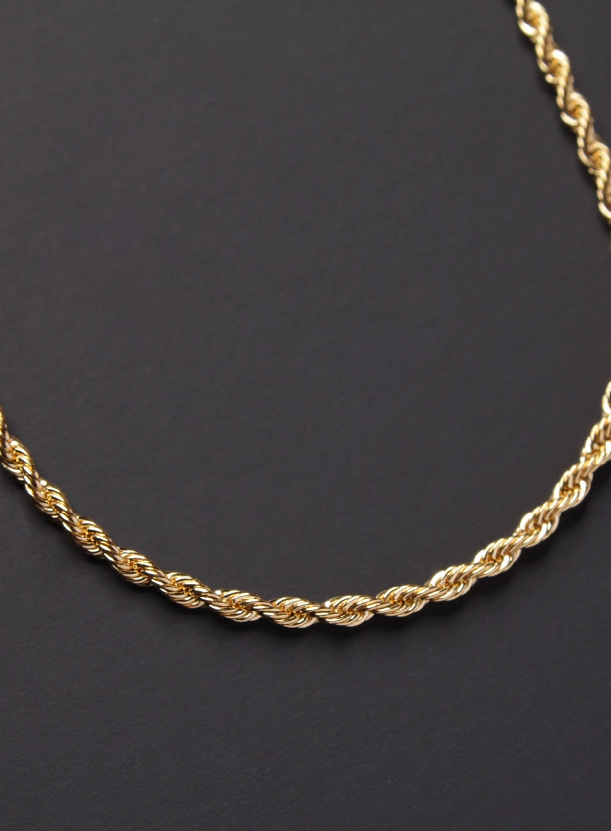 Men's gold plated stainless steel rope necklace - Image 4