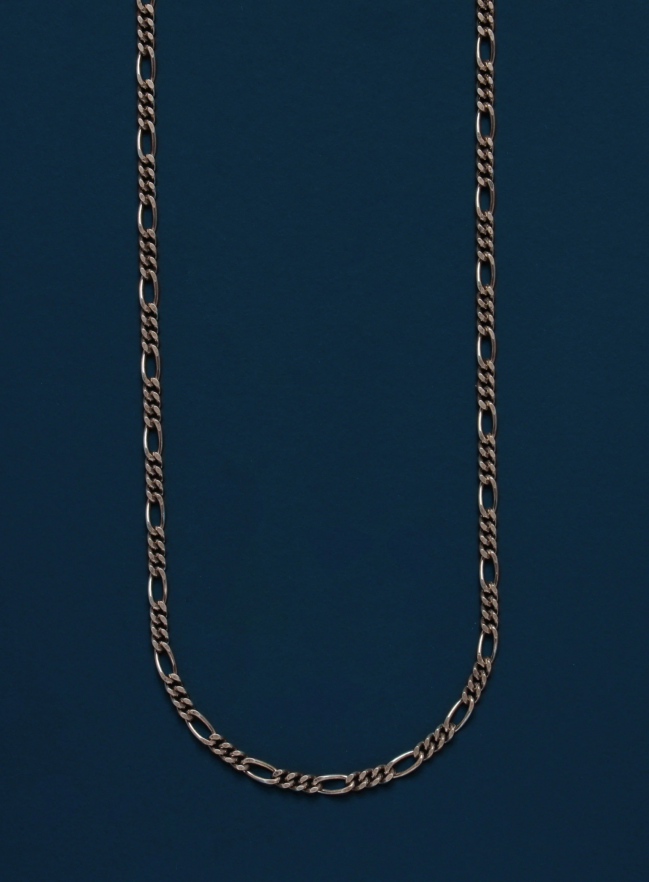 Oxidized Sterling Silver Cuban Links with Figaro Pattern Chain Necklace - Image 2
