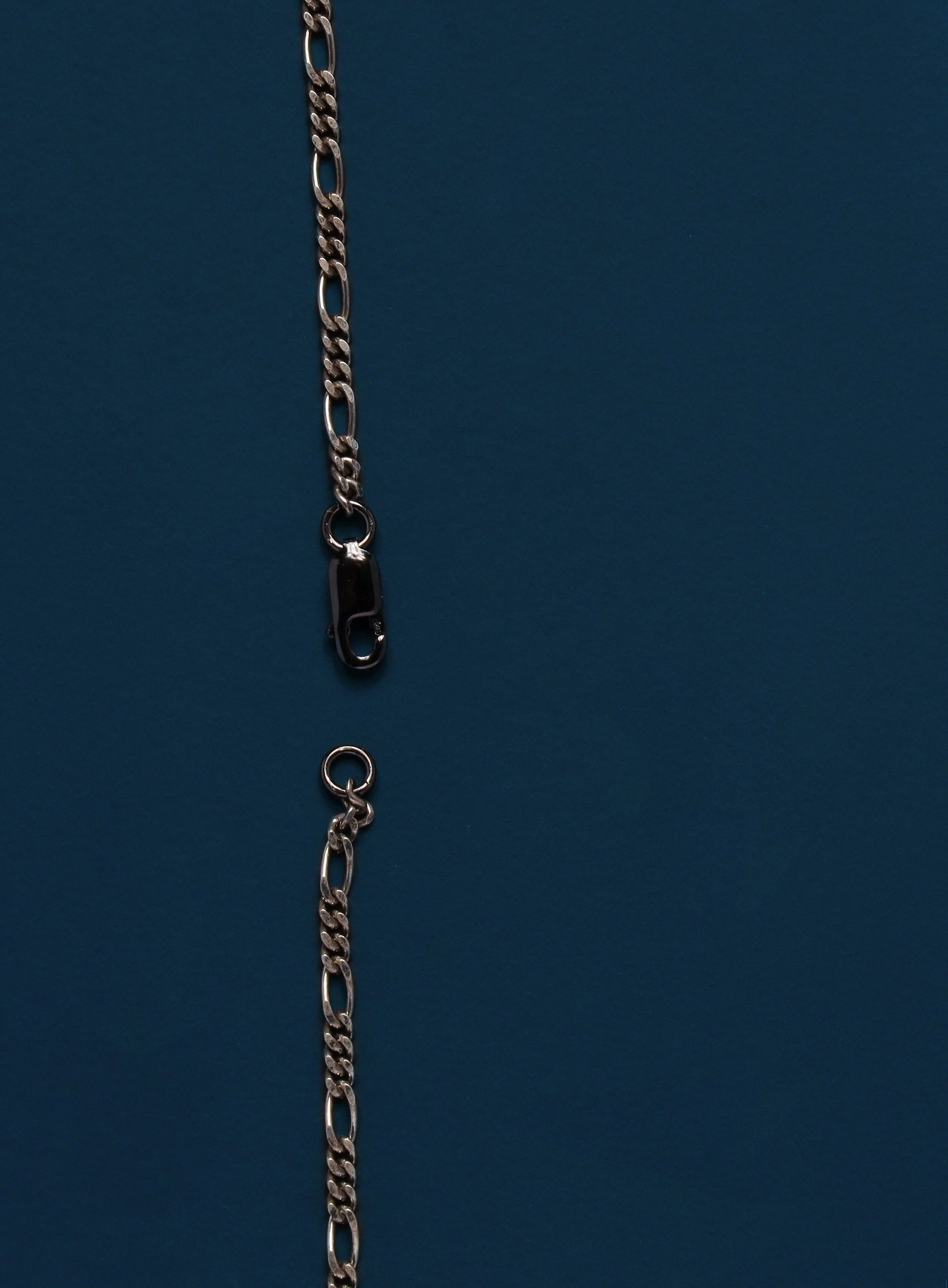 Oxidized Sterling Silver Cuban Links with Figaro Pattern Chain Necklace - Image 5