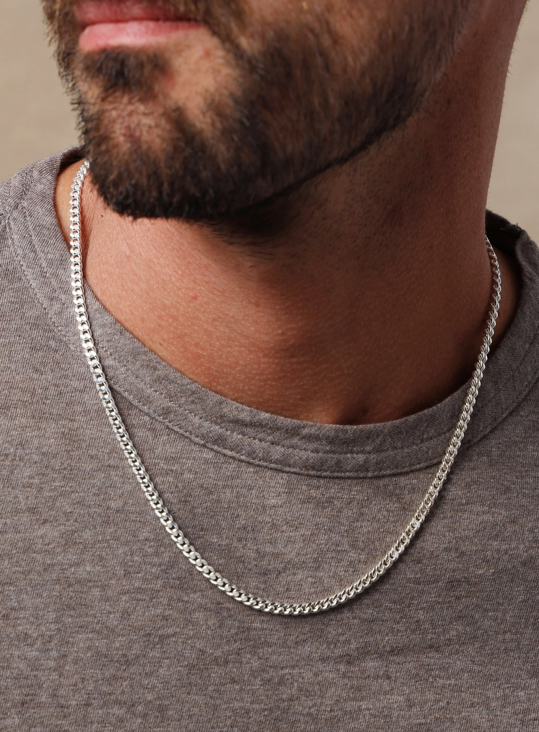 4mm LIGHTWEIGHT 925 Sterling Silver Curb Chain Necklace - Image 3