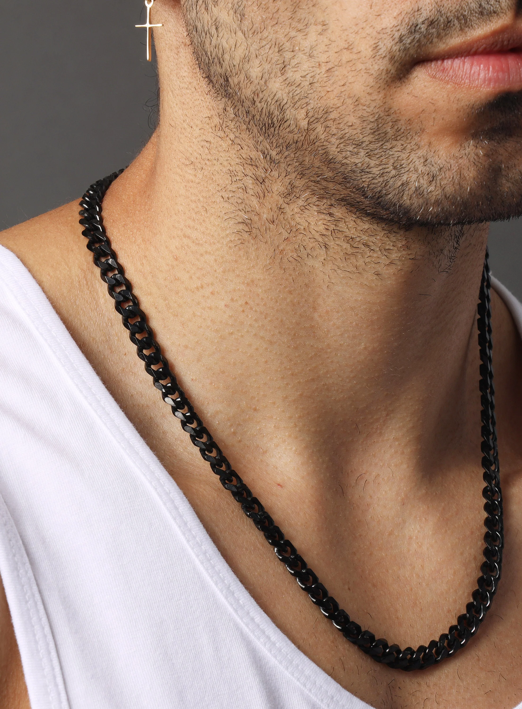 7mm Black Miami Cuban Chain for Men - Image 3