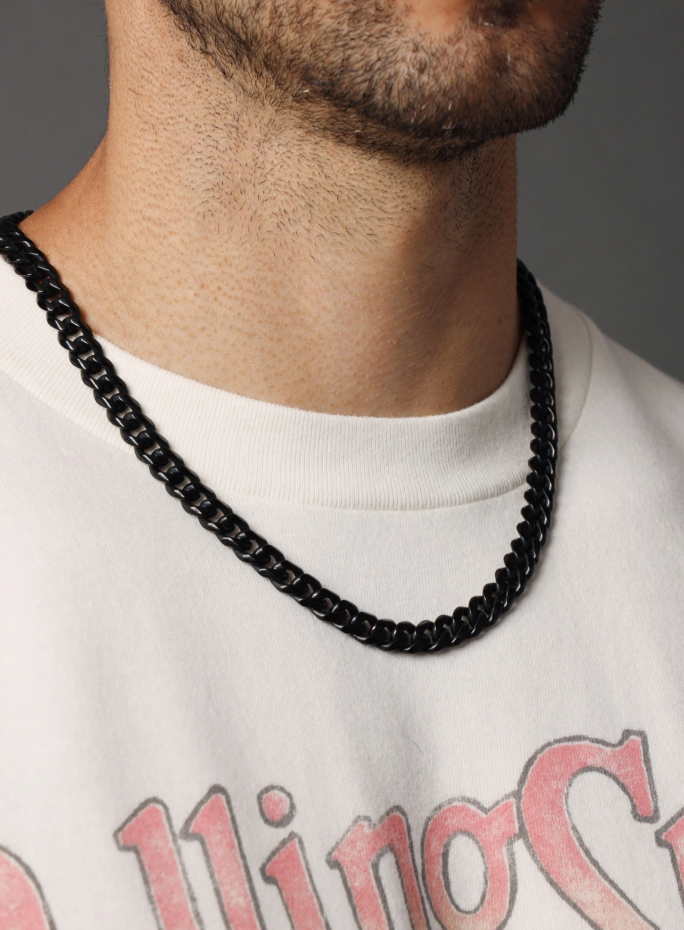9mm Black Miami Cuban chain in black coated 316L Stainless Steel - Image 3