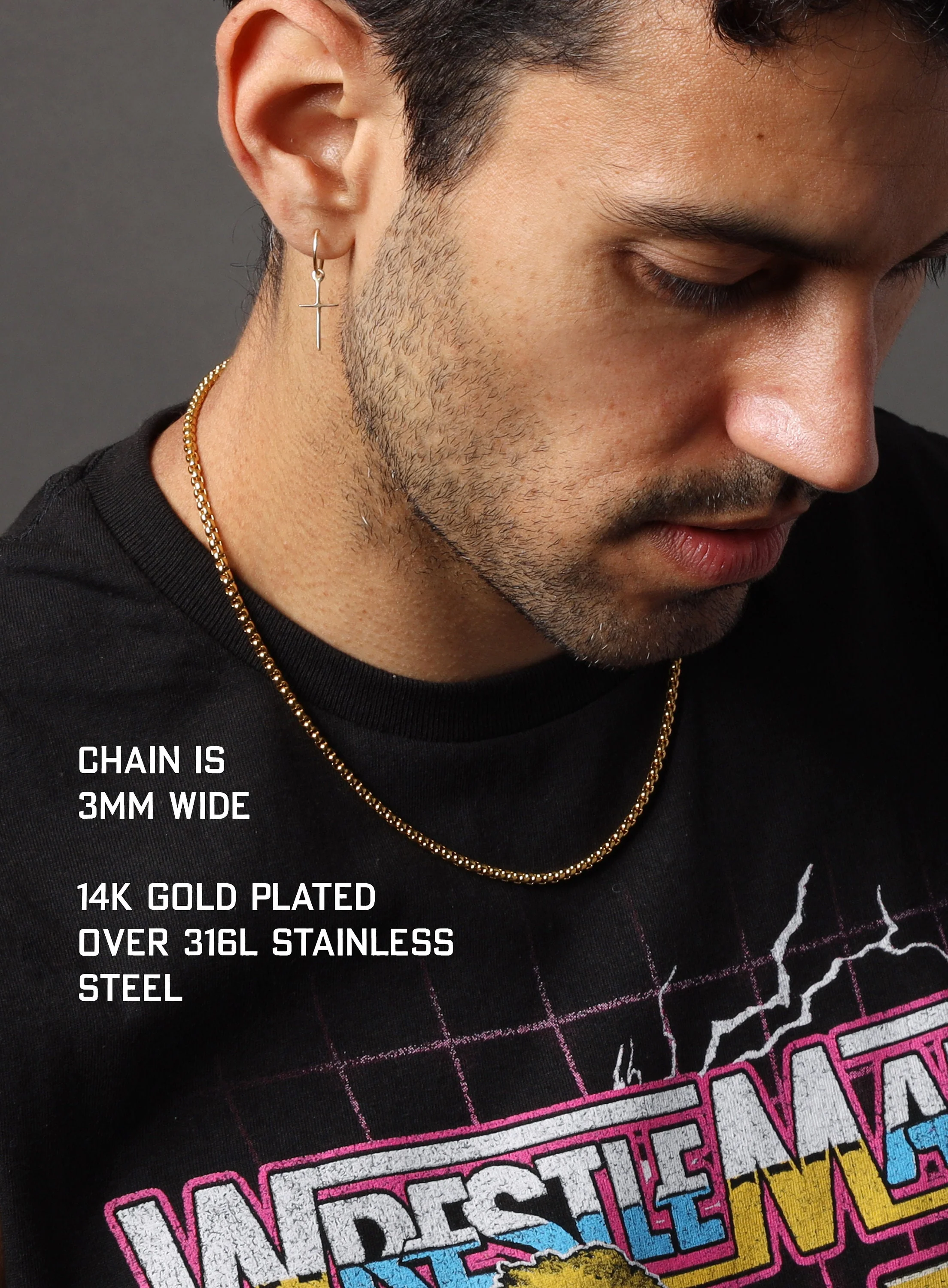 Men's 3mm Round Box chain - Image 4