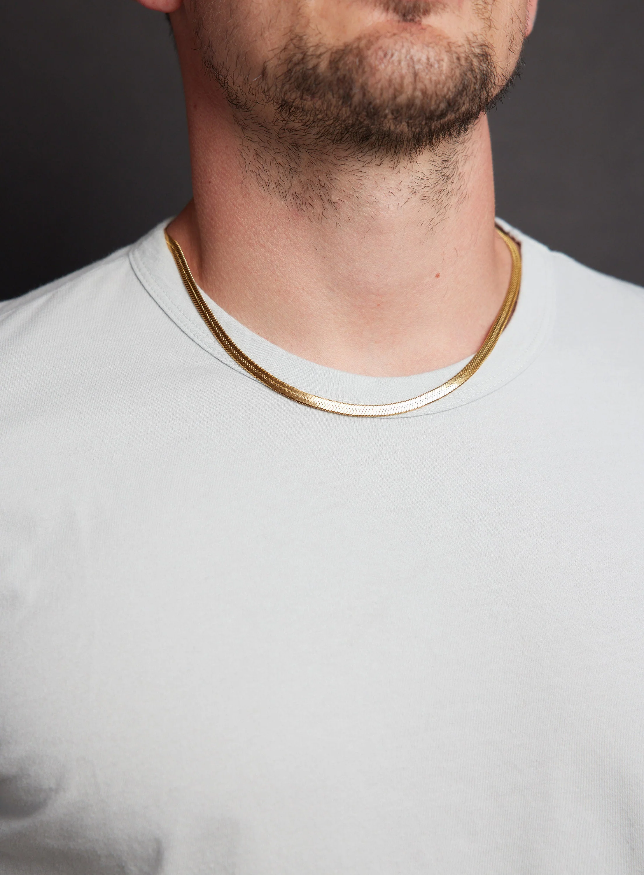 Men's Gold Chain Necklace 5mm Herringbone Chain Necklace - Image 5