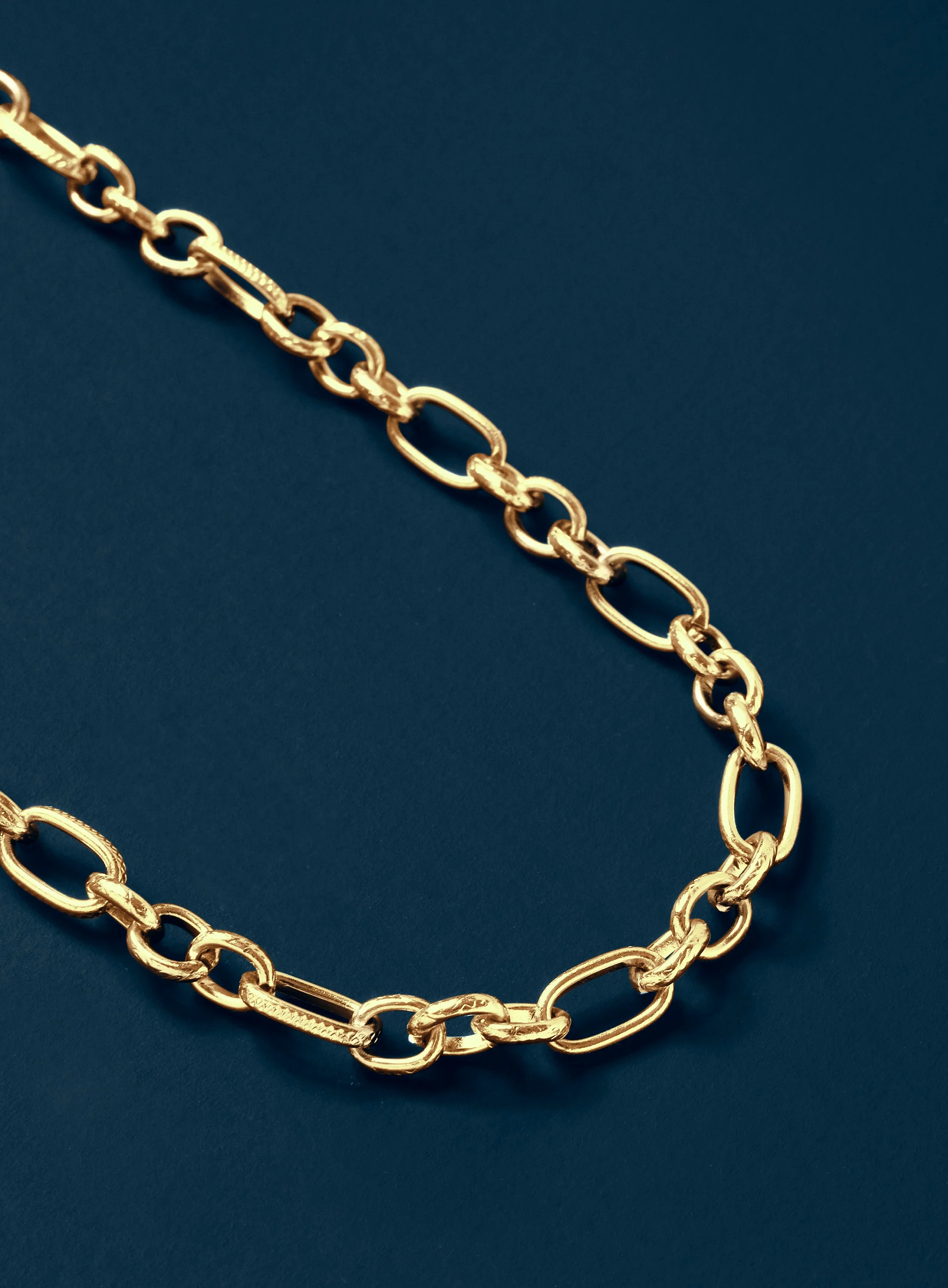 Men's 7mm 14k Gold Plated Textured Cable Chain Necklace - Image 4