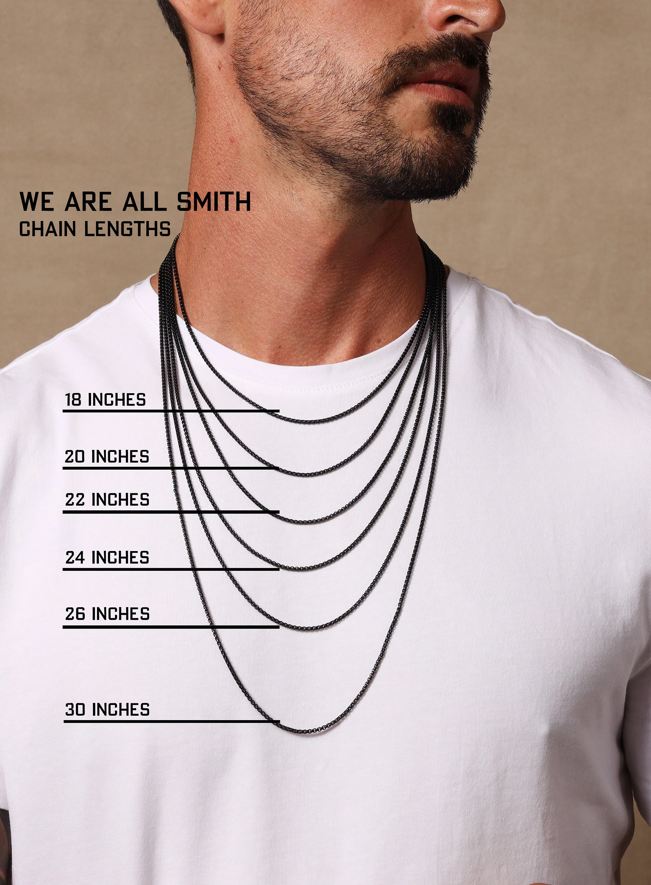 2mm Black venetian round box chain - Image 2