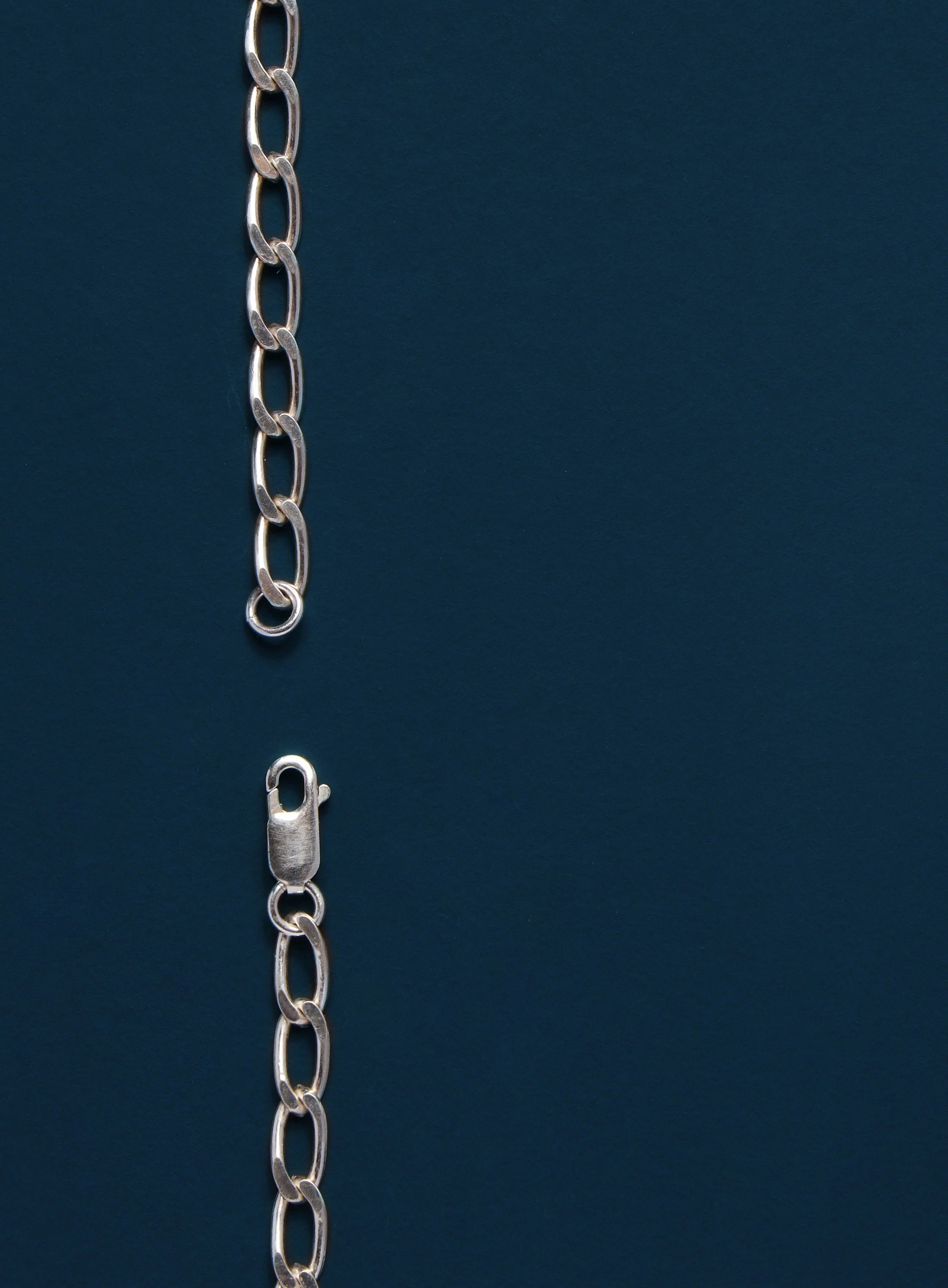 5mm Sterling Silver Oval Cable Bevel Chain Necklace for Men - Image 5