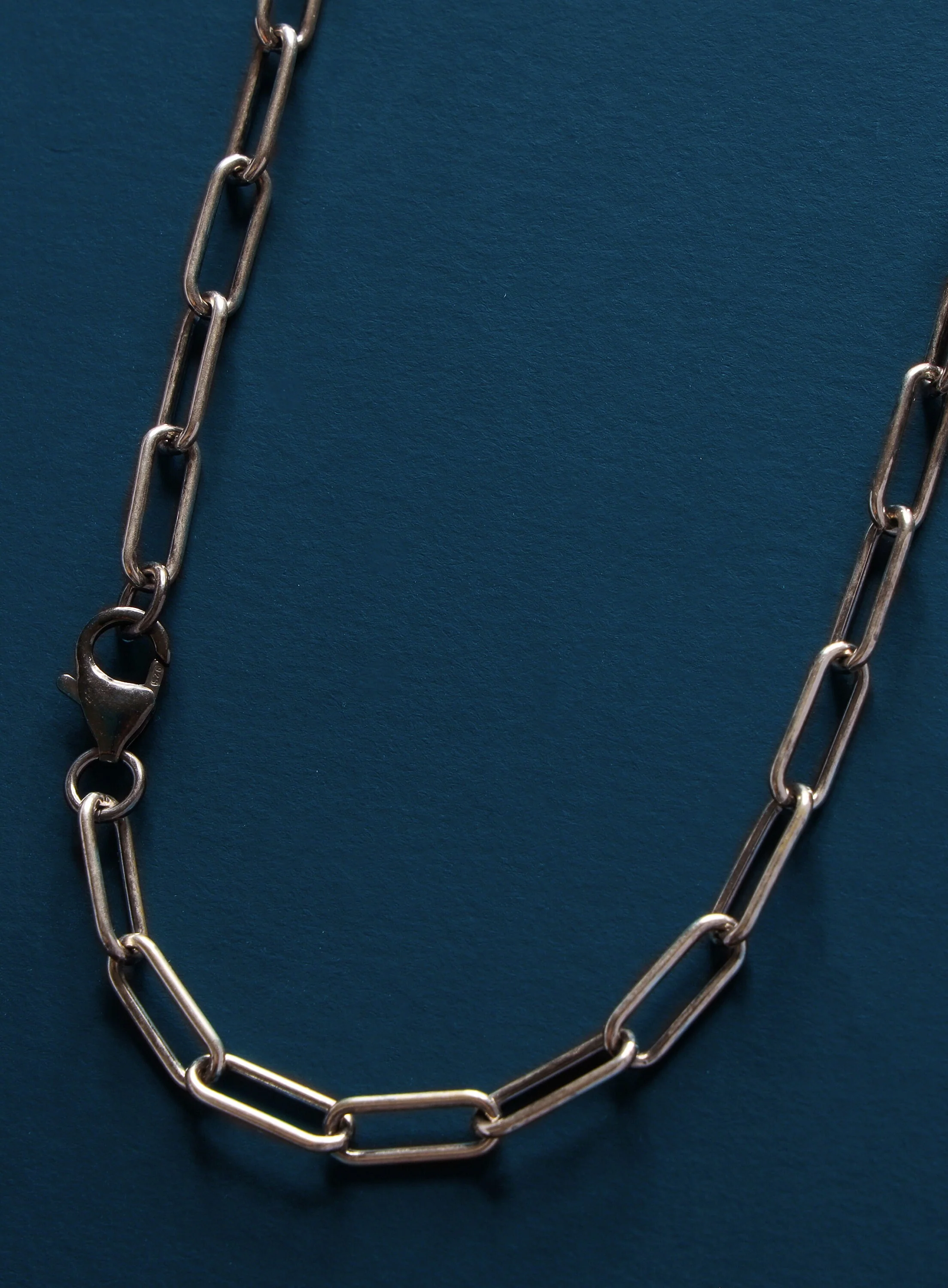 925 Oxidized Sterling Silver Large Cable Chain Link Necklace for Men - Image 5