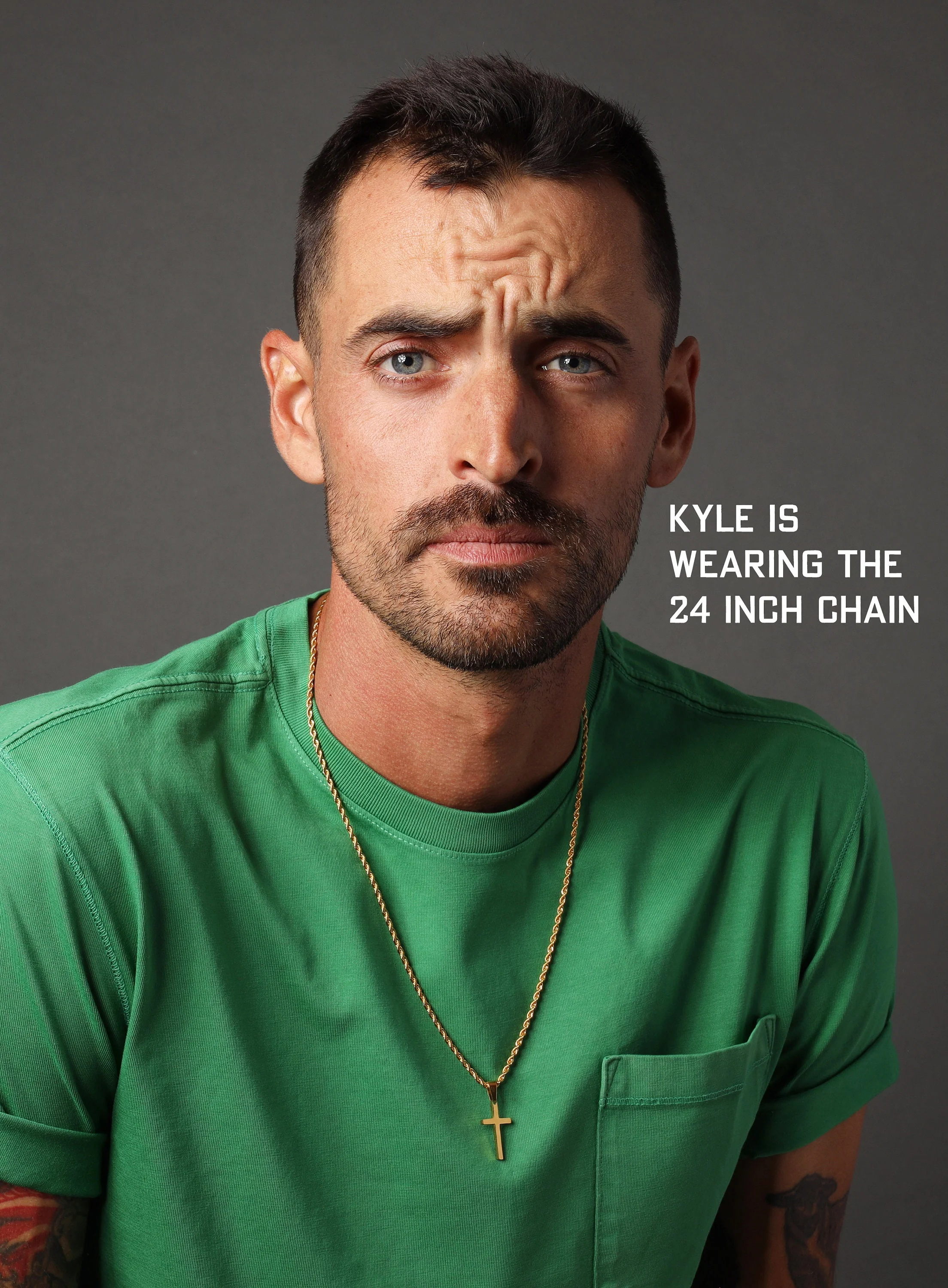 Gold Cross Pendant and Rope Chain for Men - Image 5