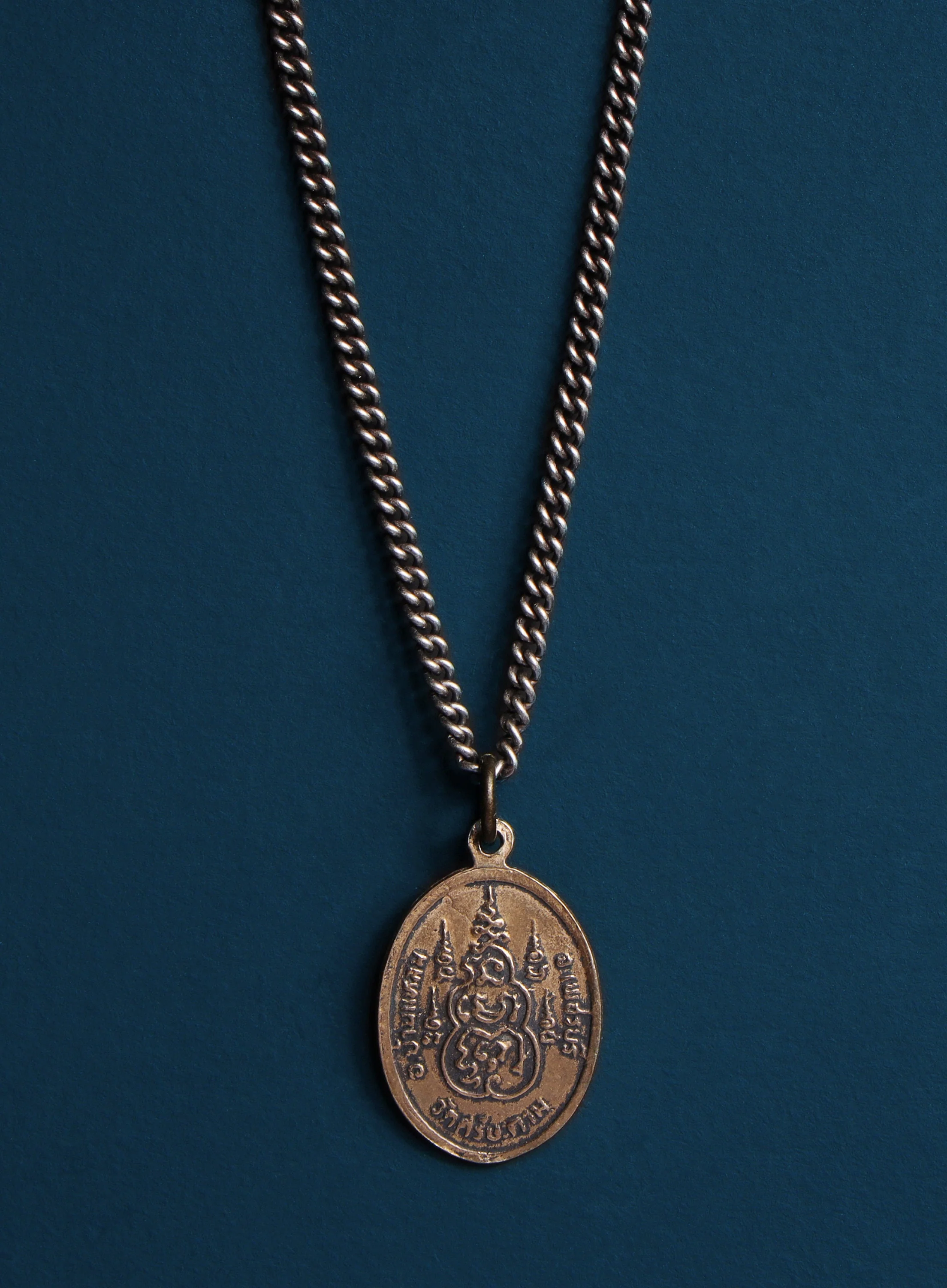 Bronze Oval Buddha Necklace for Men - Image 5