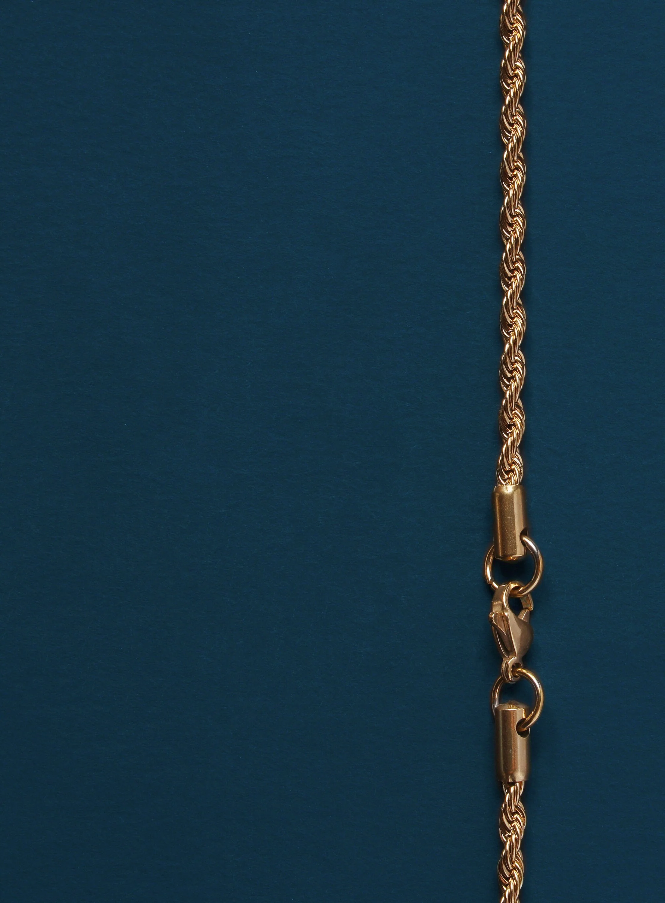 3mm gold plated rope chain necklace for men - Image 4
