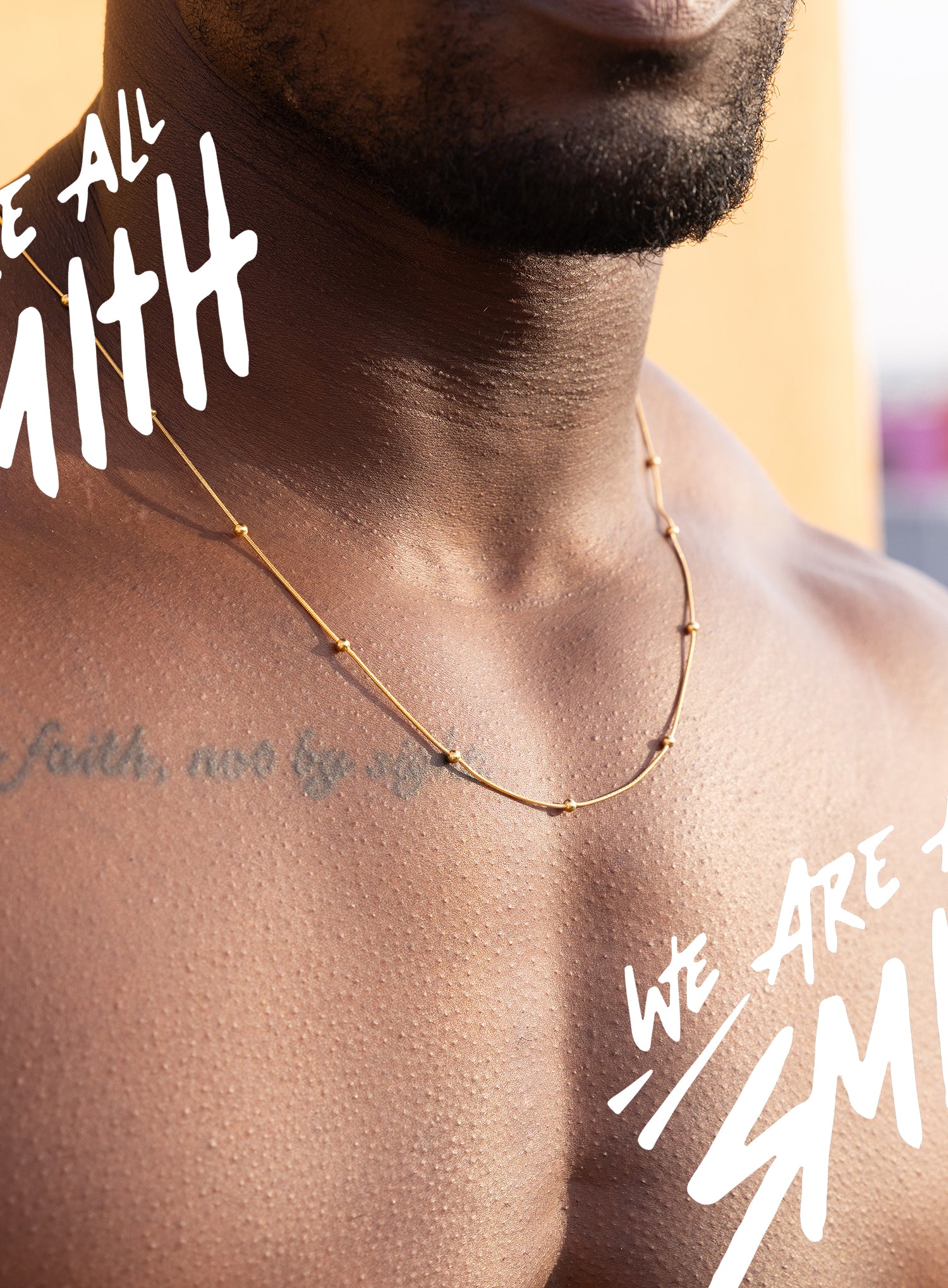 Mens Stainless Steel Gold Plated Minimalist Satellite Chain - Image 3