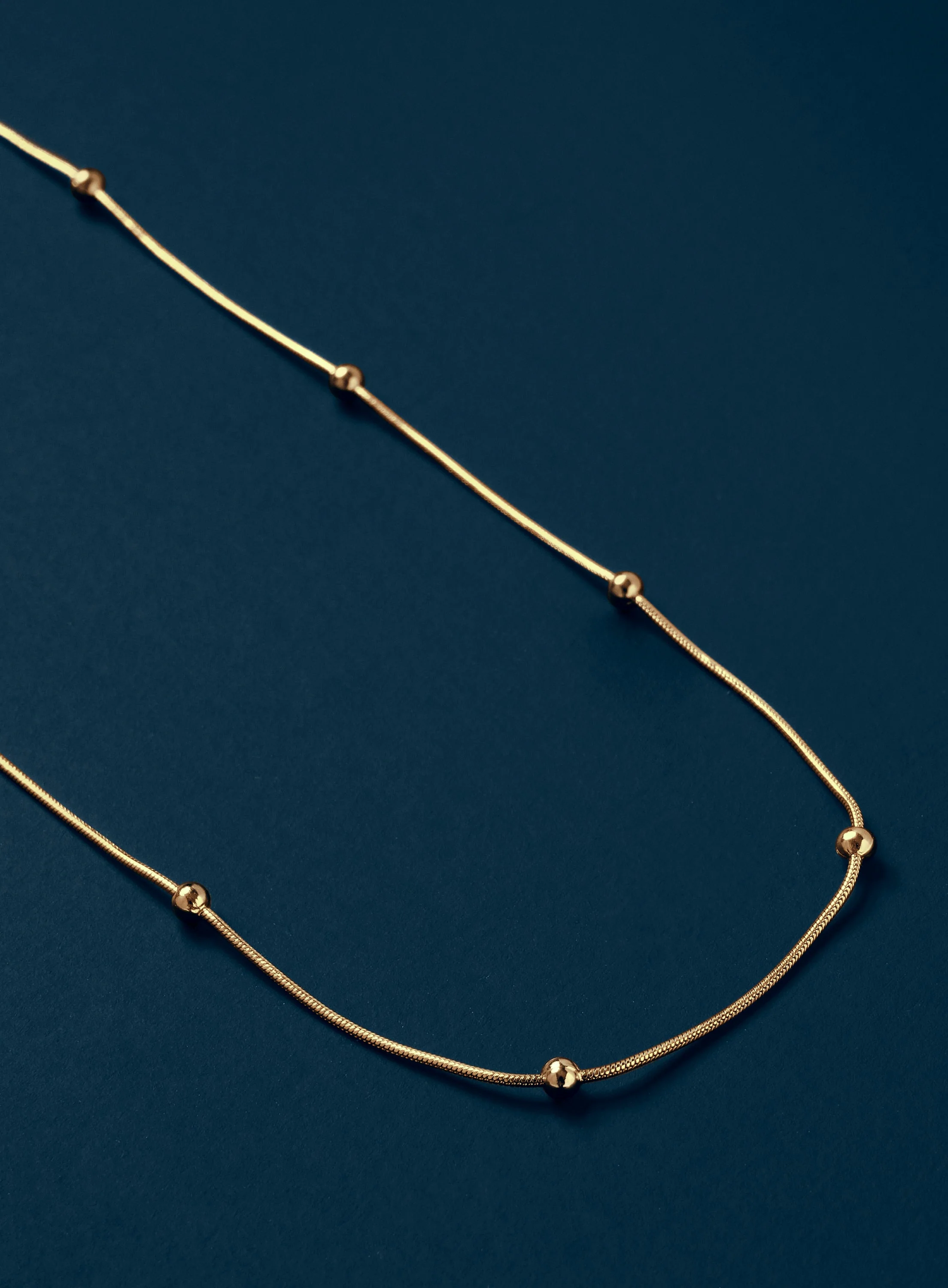 Mens Stainless Steel Gold Plated Minimalist Satellite Chain - Image 4