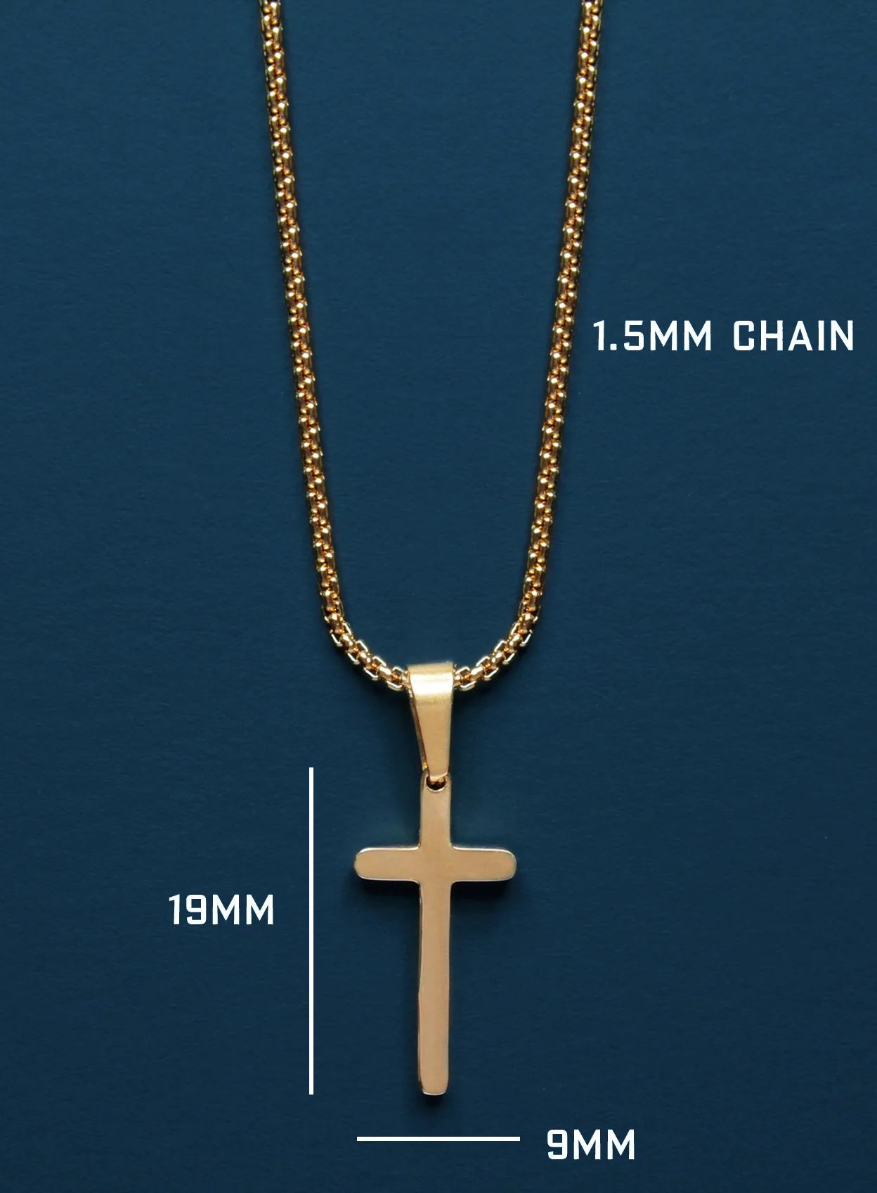 MINI GOLD CROSS NECKLACE FOR MEN - Image 3