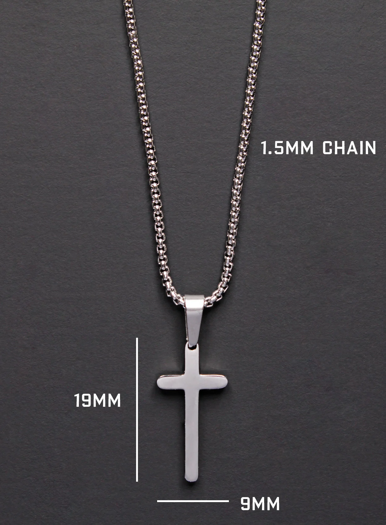 MINI STAINLESS STEEL CROSS NECKLACE FOR MEN - Image 4