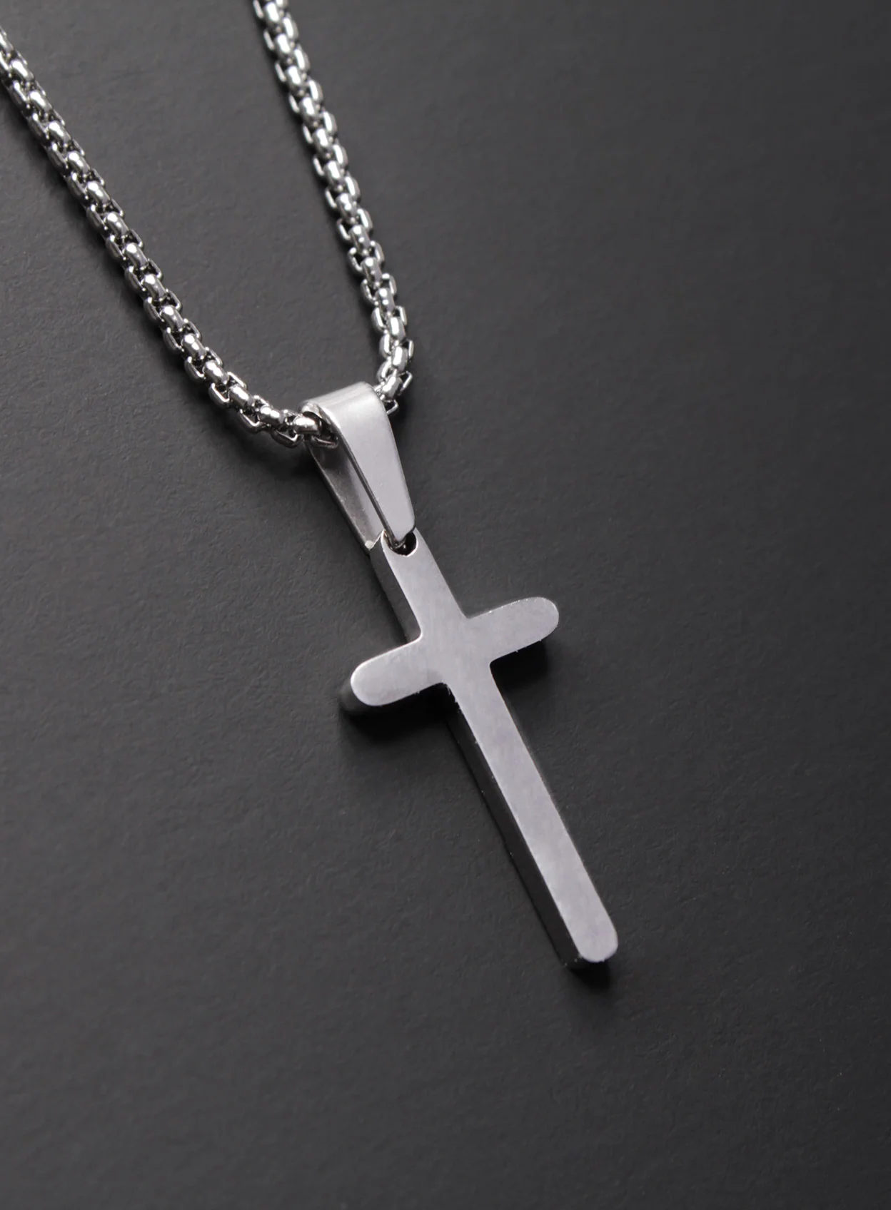 MINI STAINLESS STEEL CROSS NECKLACE FOR MEN - Image 5