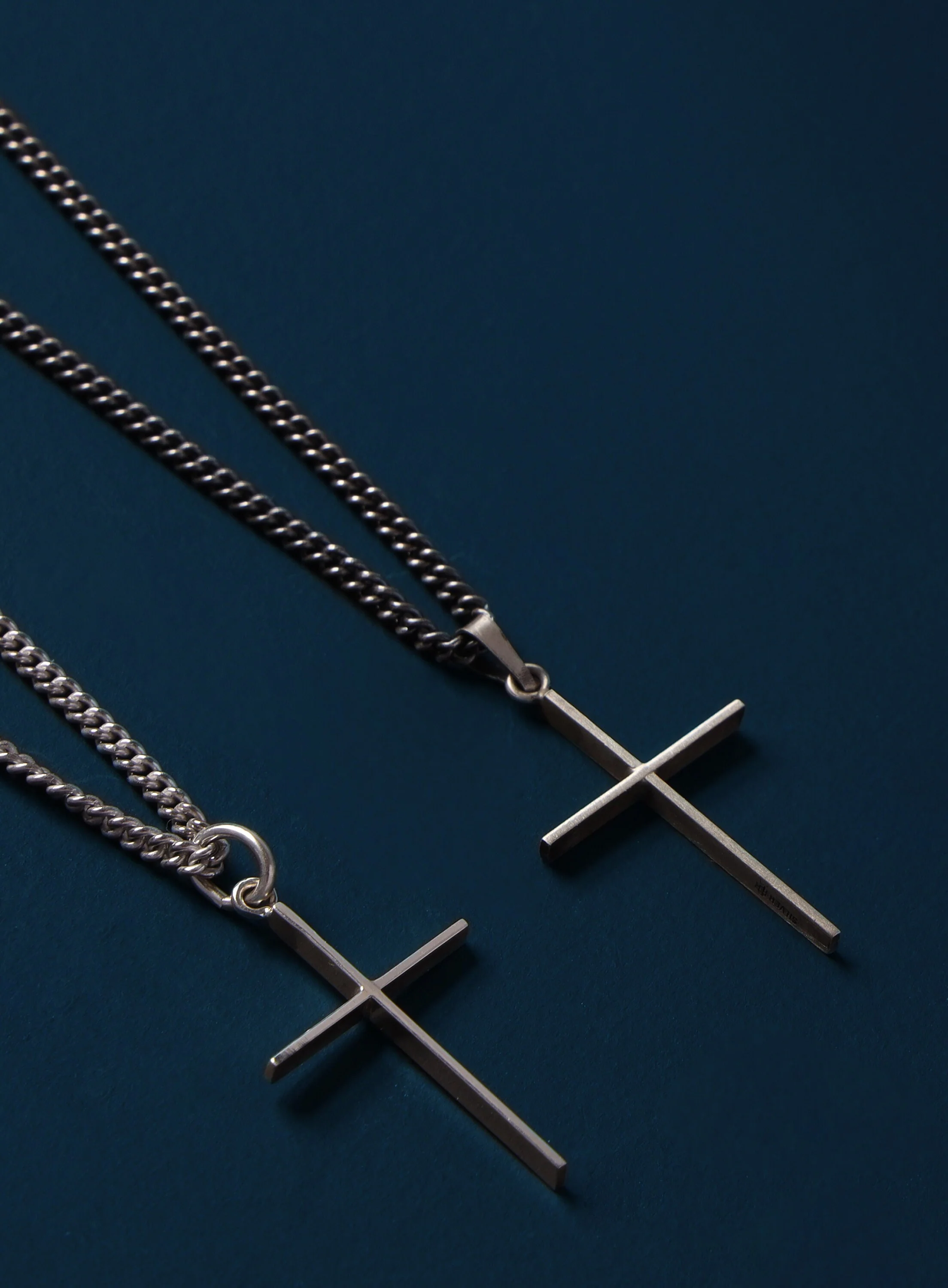 Minimalist Sterling Silver Cross Pendant Necklace for Men - Image 4