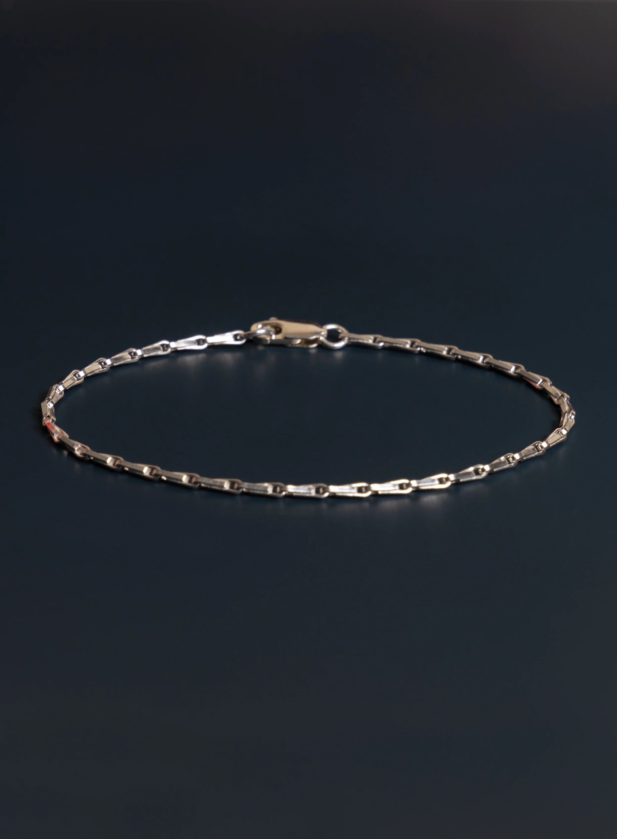 925 Sterling Silver 2mm Minimalist Chain Men's Bracelet - Image 2