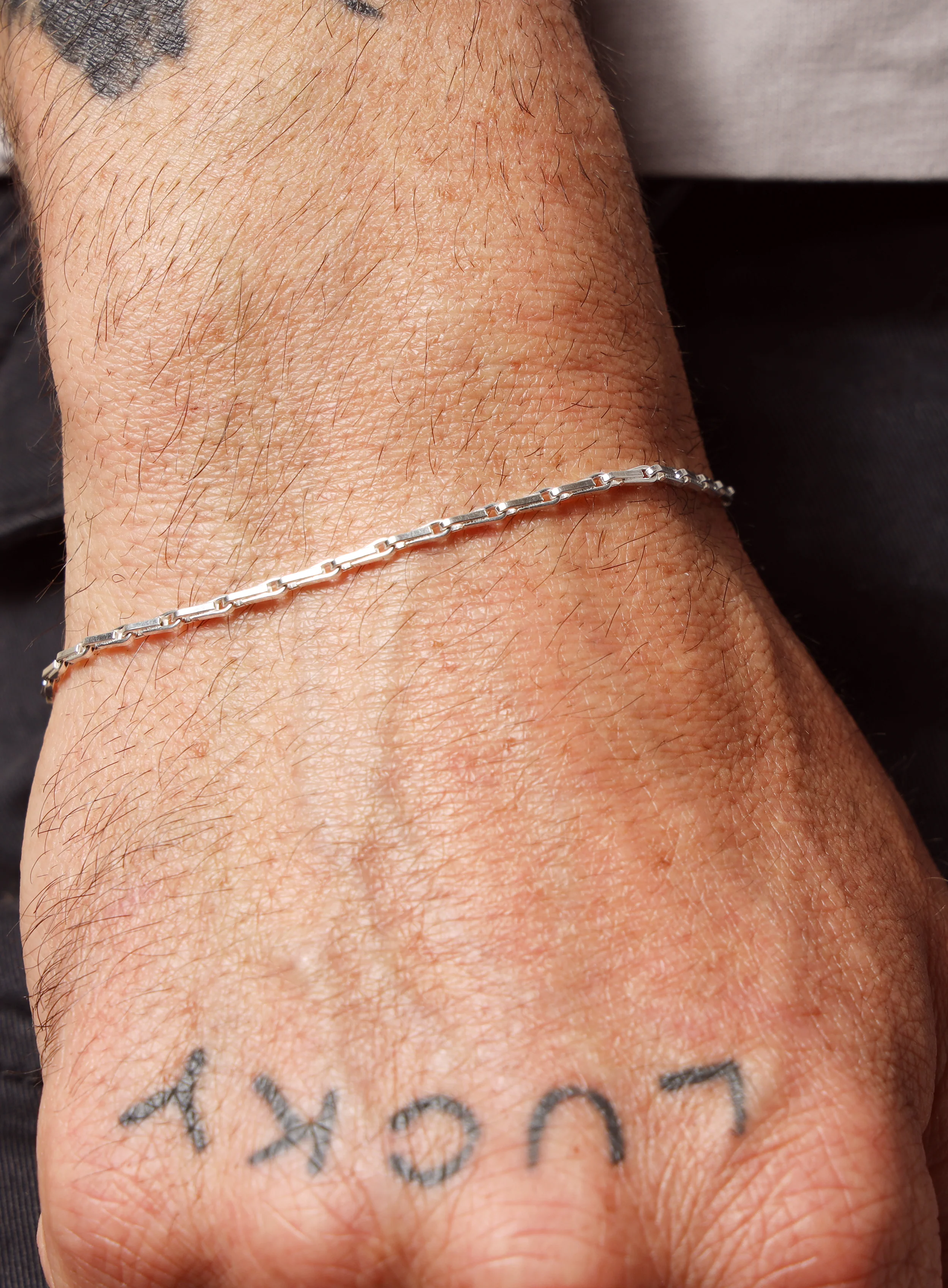 925 Sterling Silver 2mm Minimalist Chain Men's Bracelet - Image 8