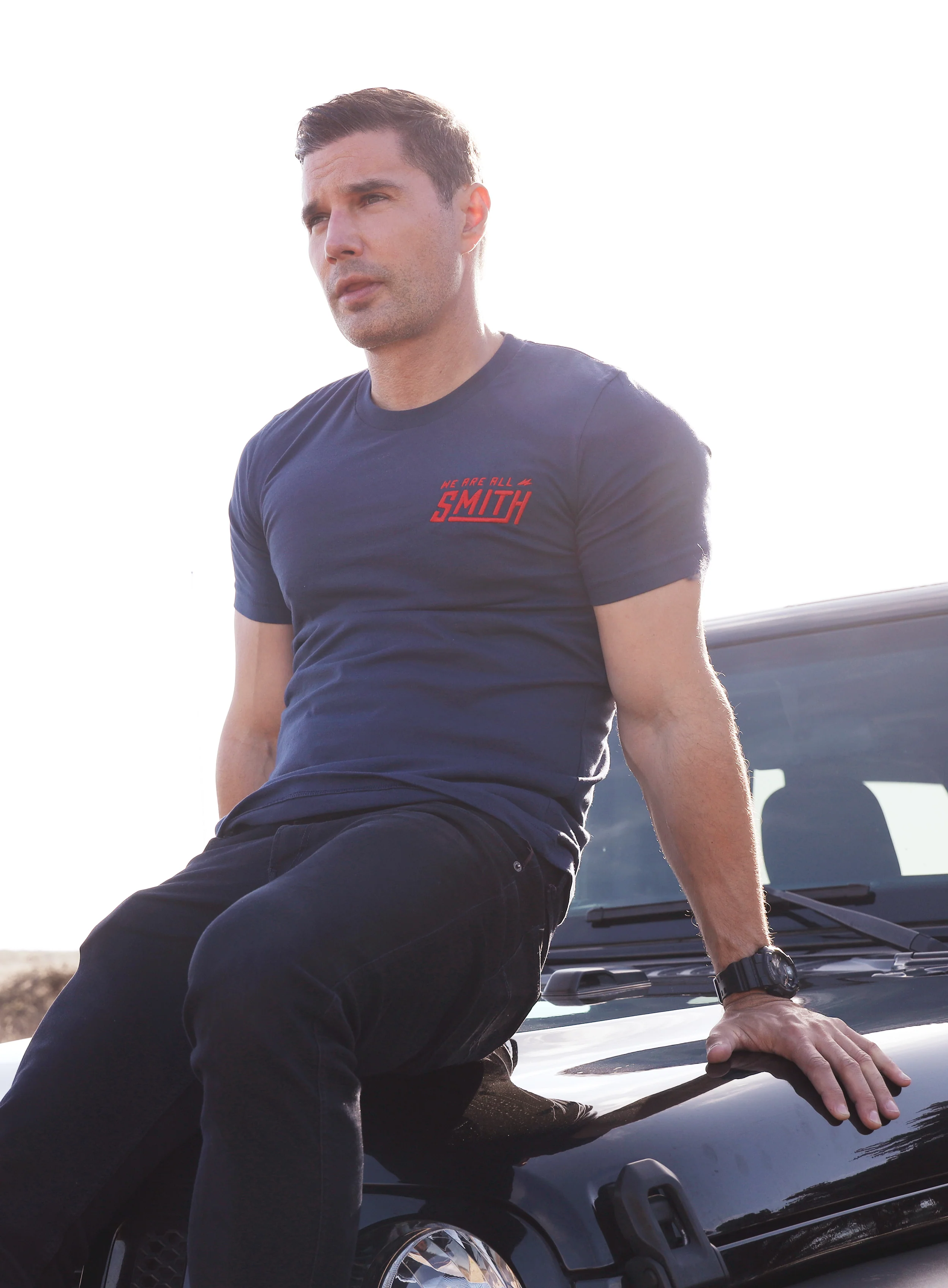 Navy Blue Red Embroidered WAAS logo Unisex t-shirt - Image 6