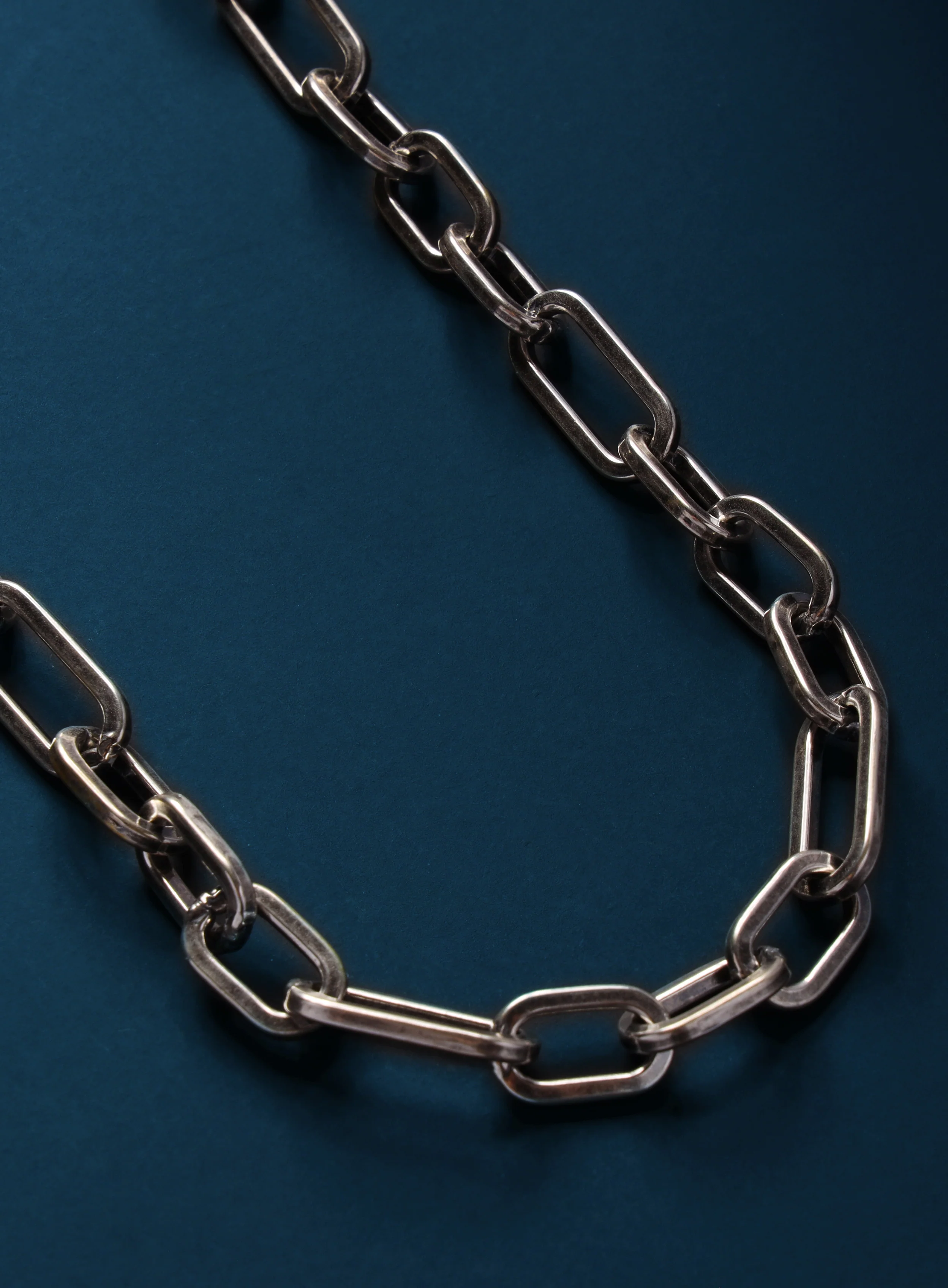 9mm Oxidized Sterling XL Collar + Figaro inspired Chain for Men - Image 5