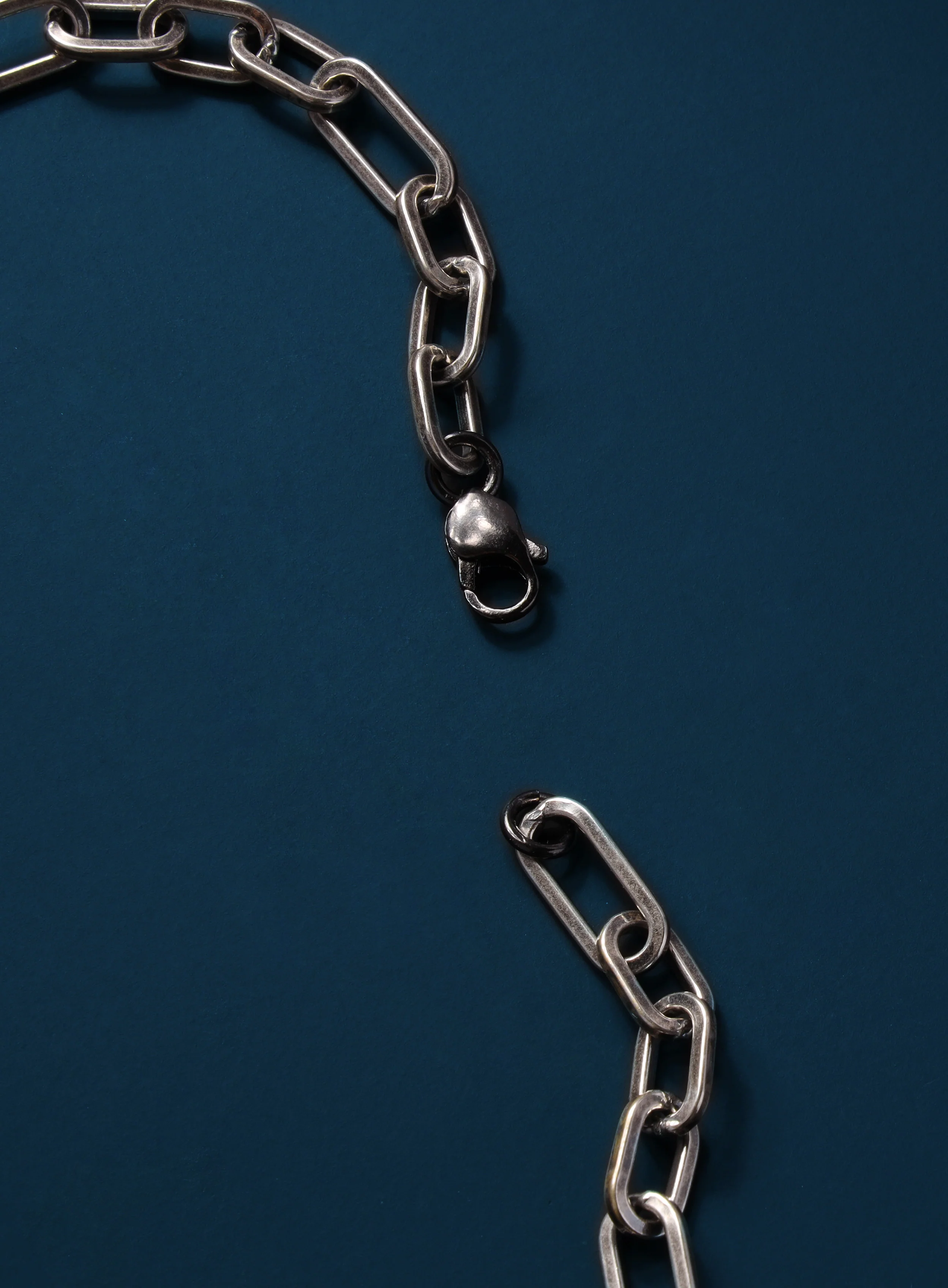 9mm Oxidized Sterling XL Collar + Figaro inspired Chain for Men - Image 7
