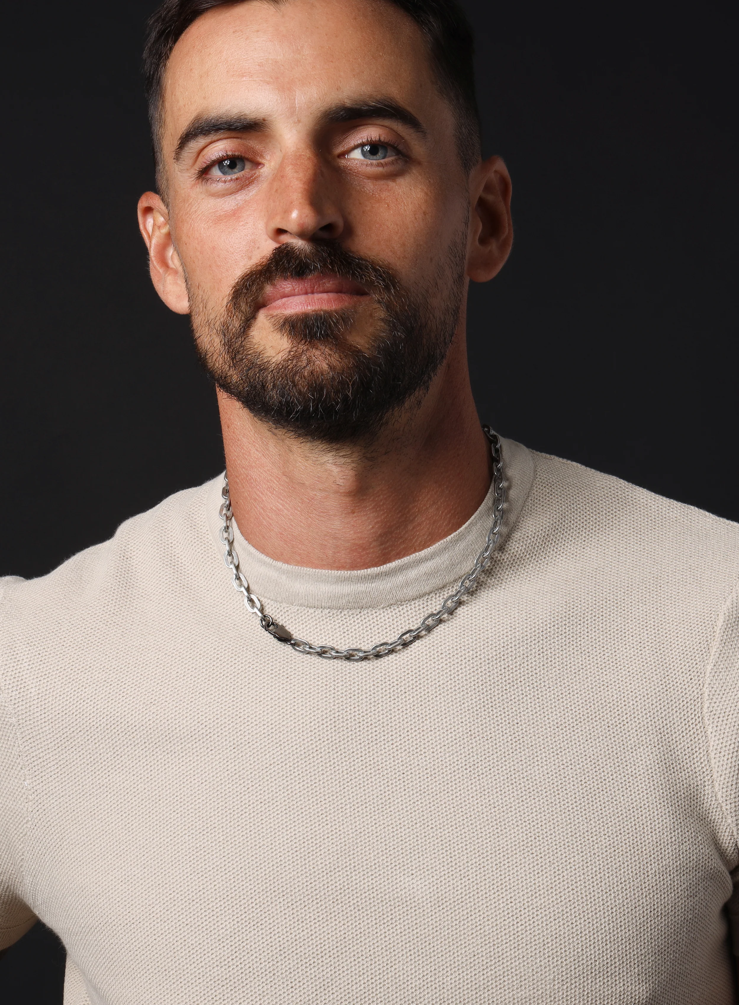 925 Oxidized Sterling Silver Collar Inspired Chain Necklace for Men - Image 8