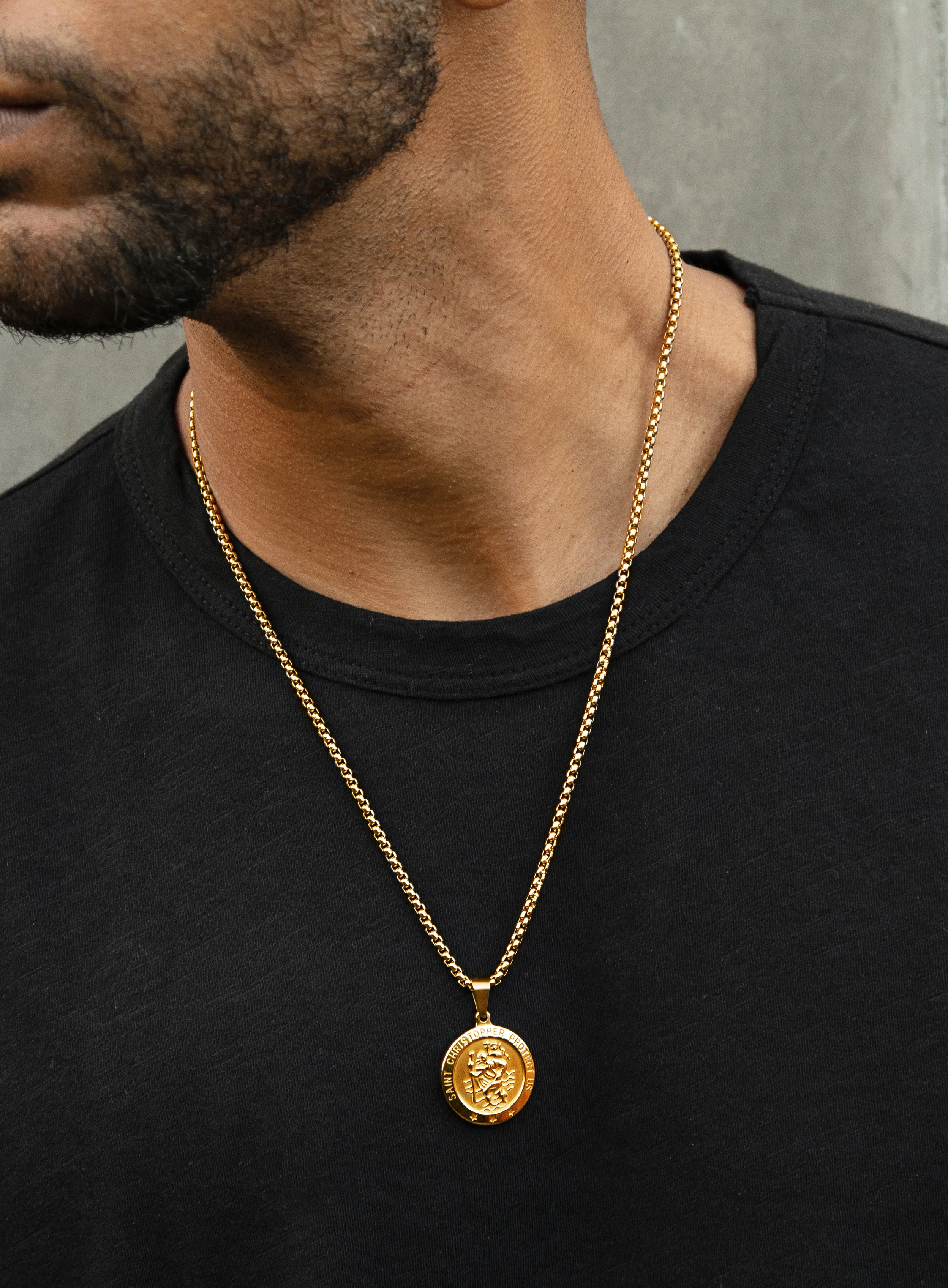 Necklace Set: Gold Rope Chain and St. Christopher Necklace - Image 7