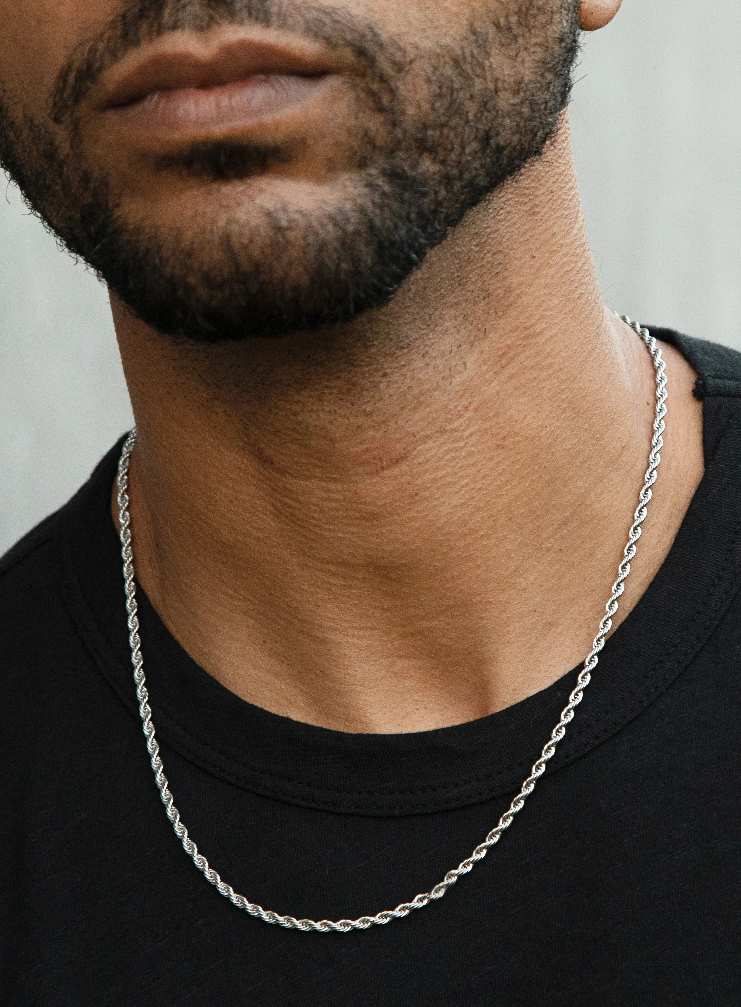 Necklace Set: Silver Rope Chain and St. Christopher Necklace - Image 21