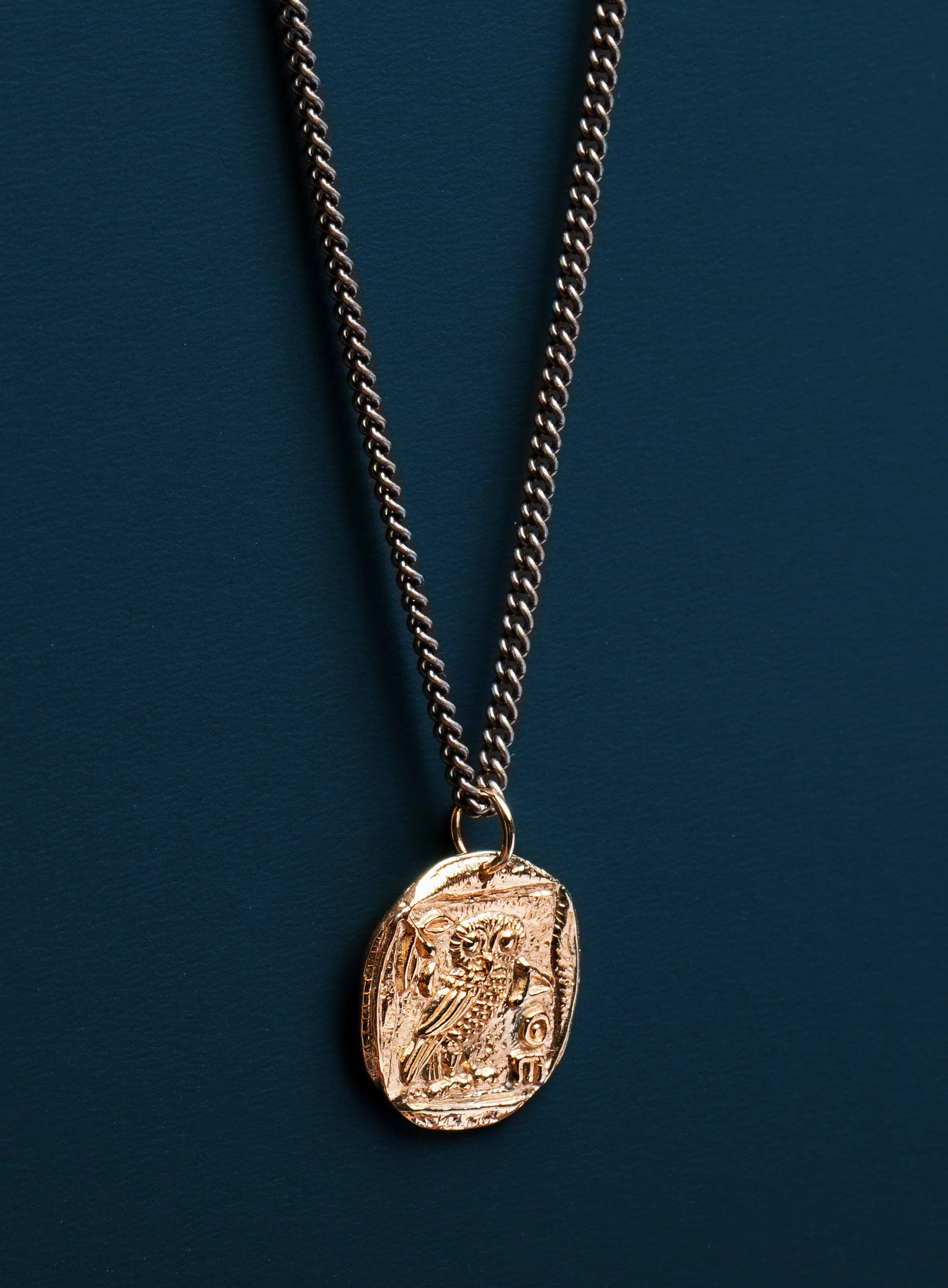 Bronze Owl Necklace Pendant for Men - Image 3