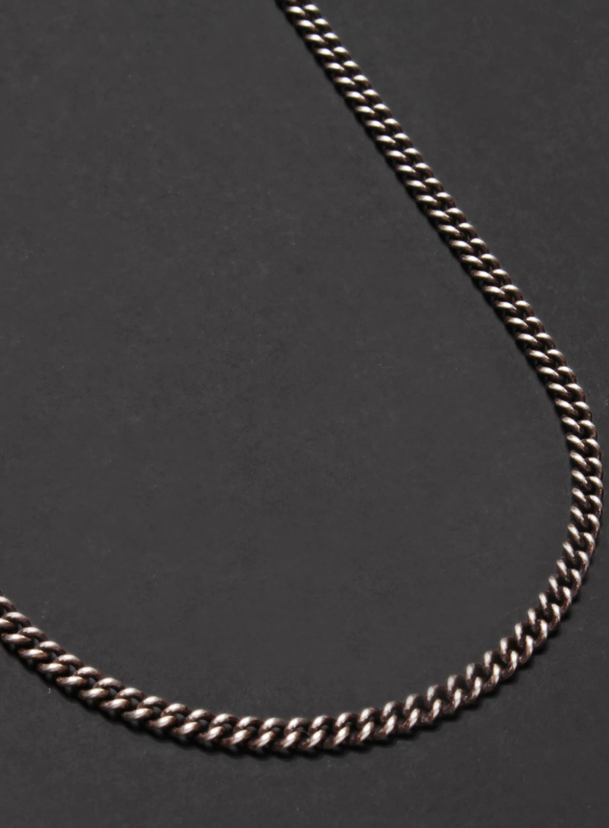 Oxidized sterling silver men's curb chain necklace chain - Image 3