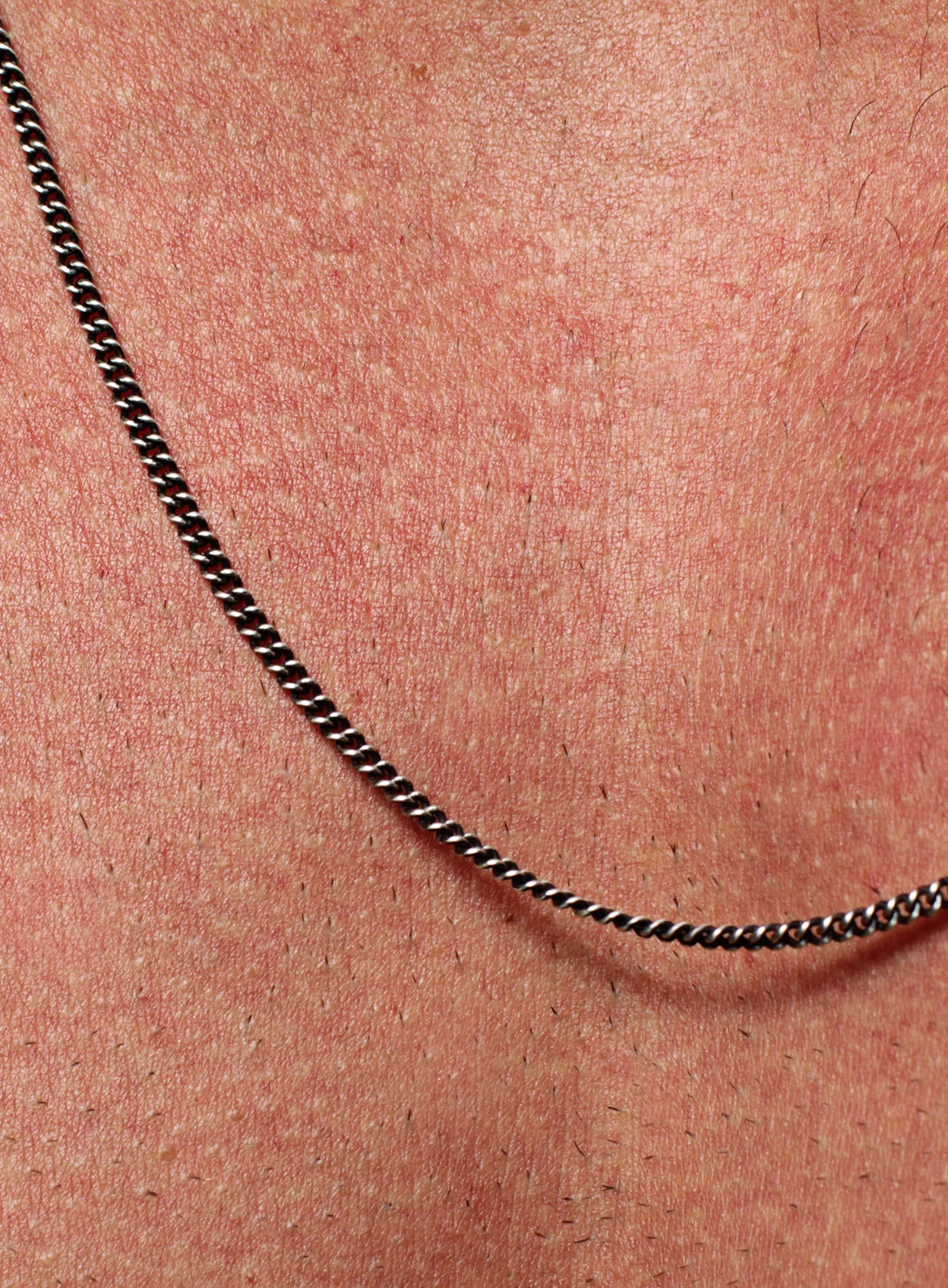 Oxidized sterling silver men's curb chain necklace chain - Image 4