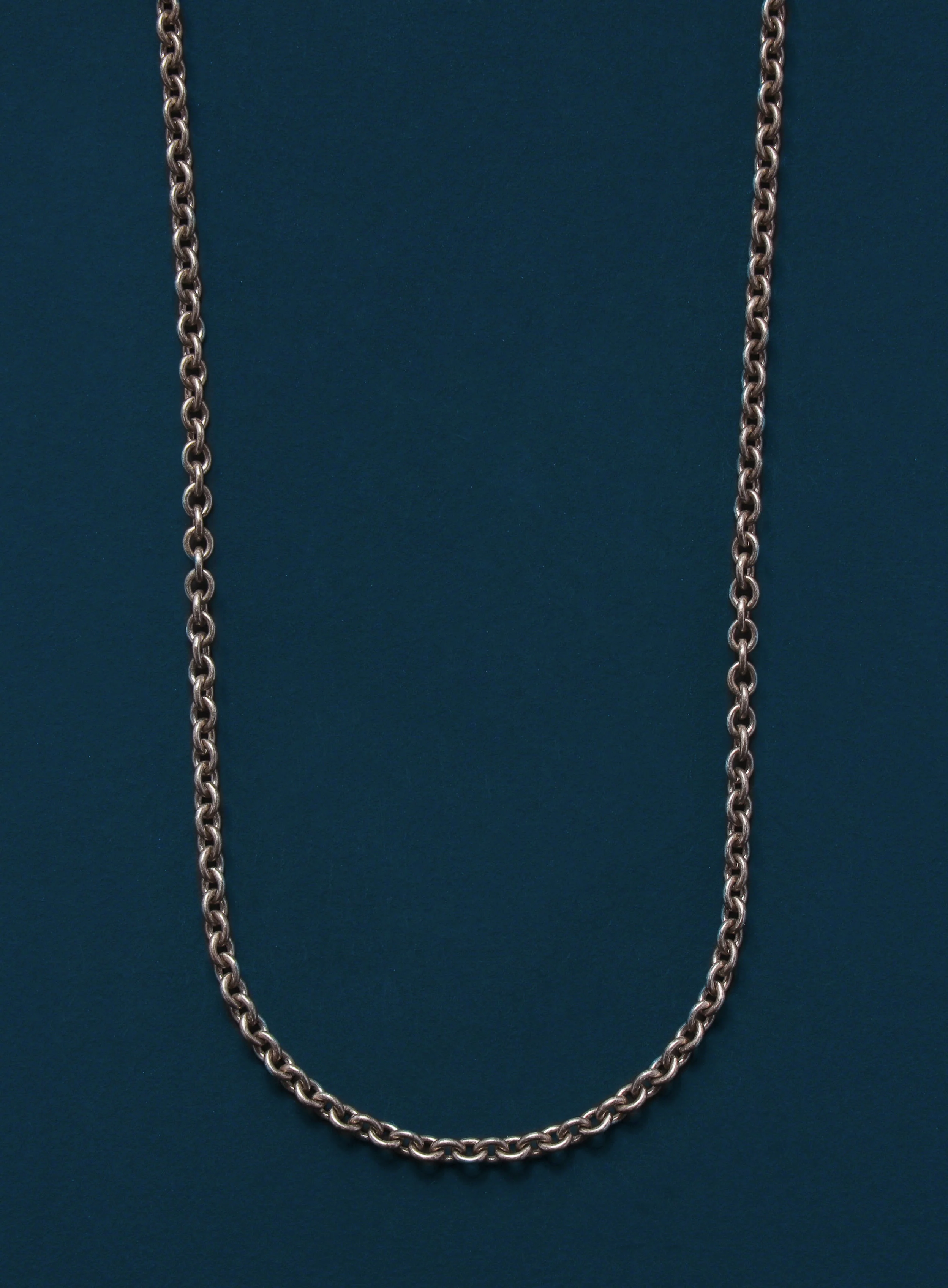 Oxidized Sterling Silver Rolo Chain Necklace for Men - Image 2