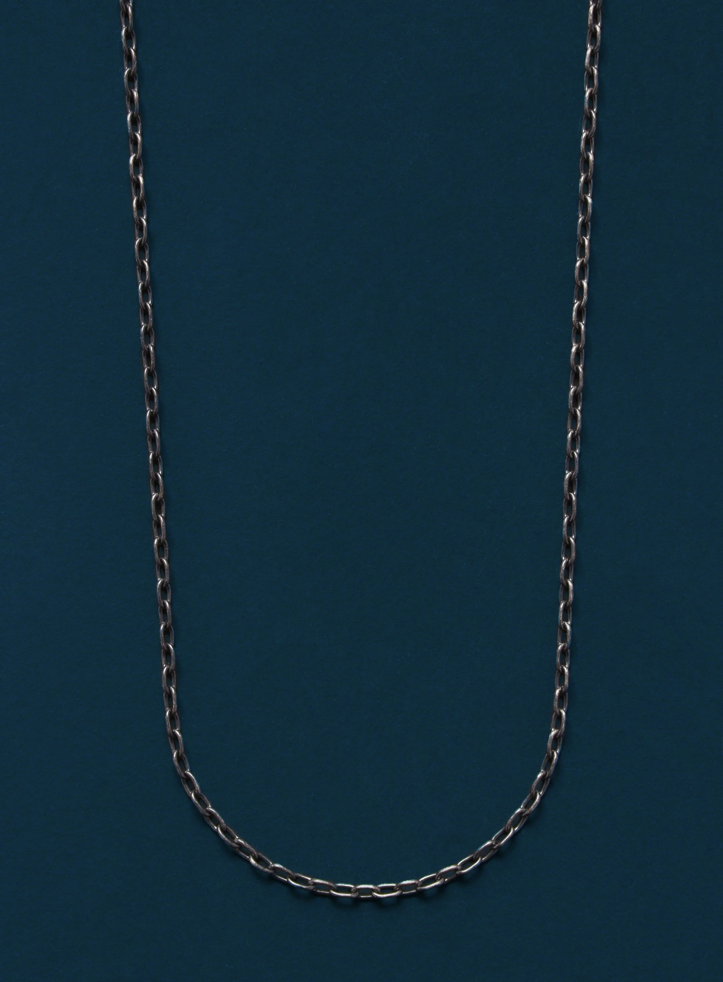 Oxidized Sterling Silver Small Cable Chain Necklace for Men - Image 2
