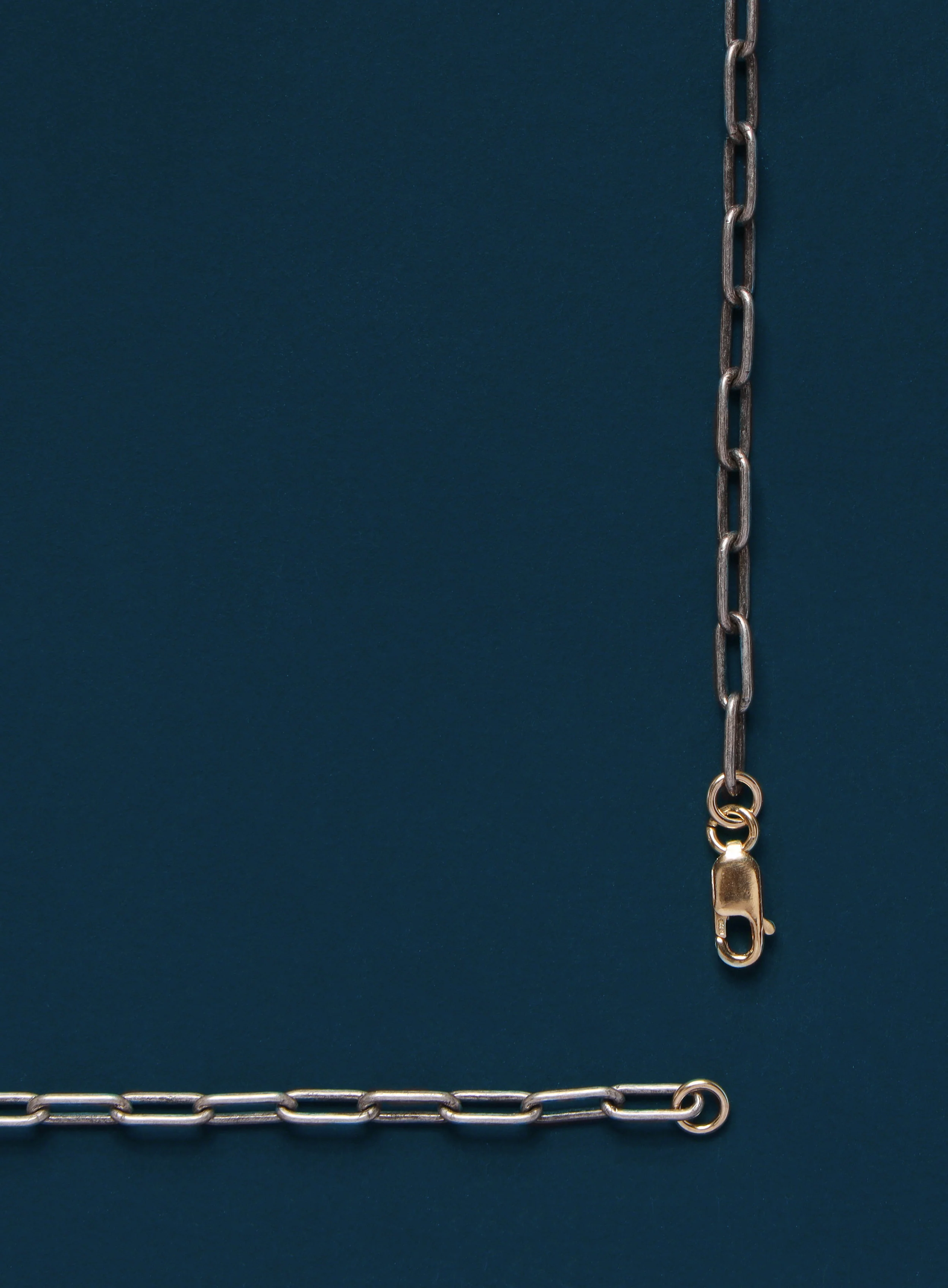 Oxidized Sterling Small Clip Chain Necklace for Men - Image 5