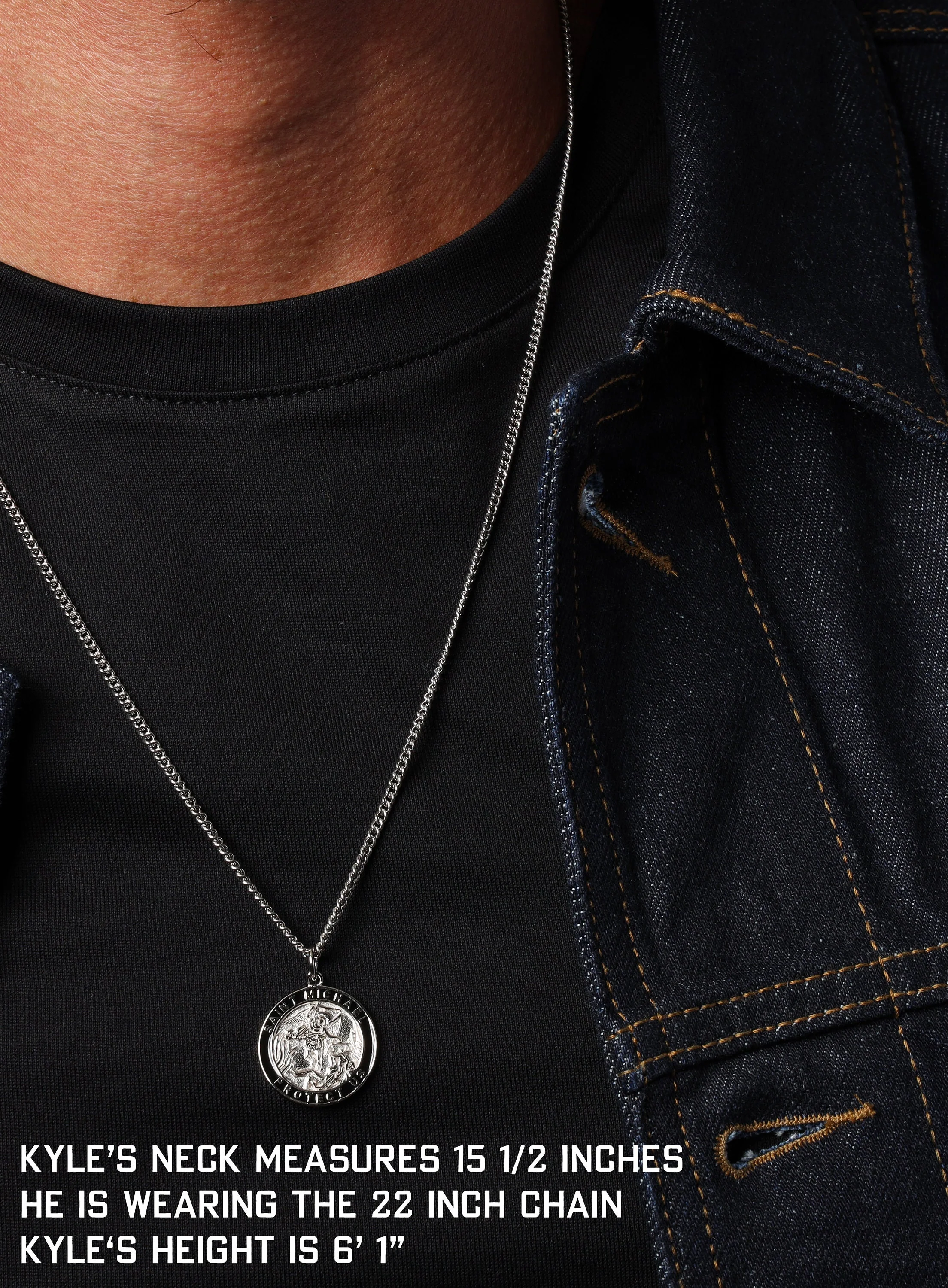 Sterling Silver Saint Michael Men's Necklace - Image 5