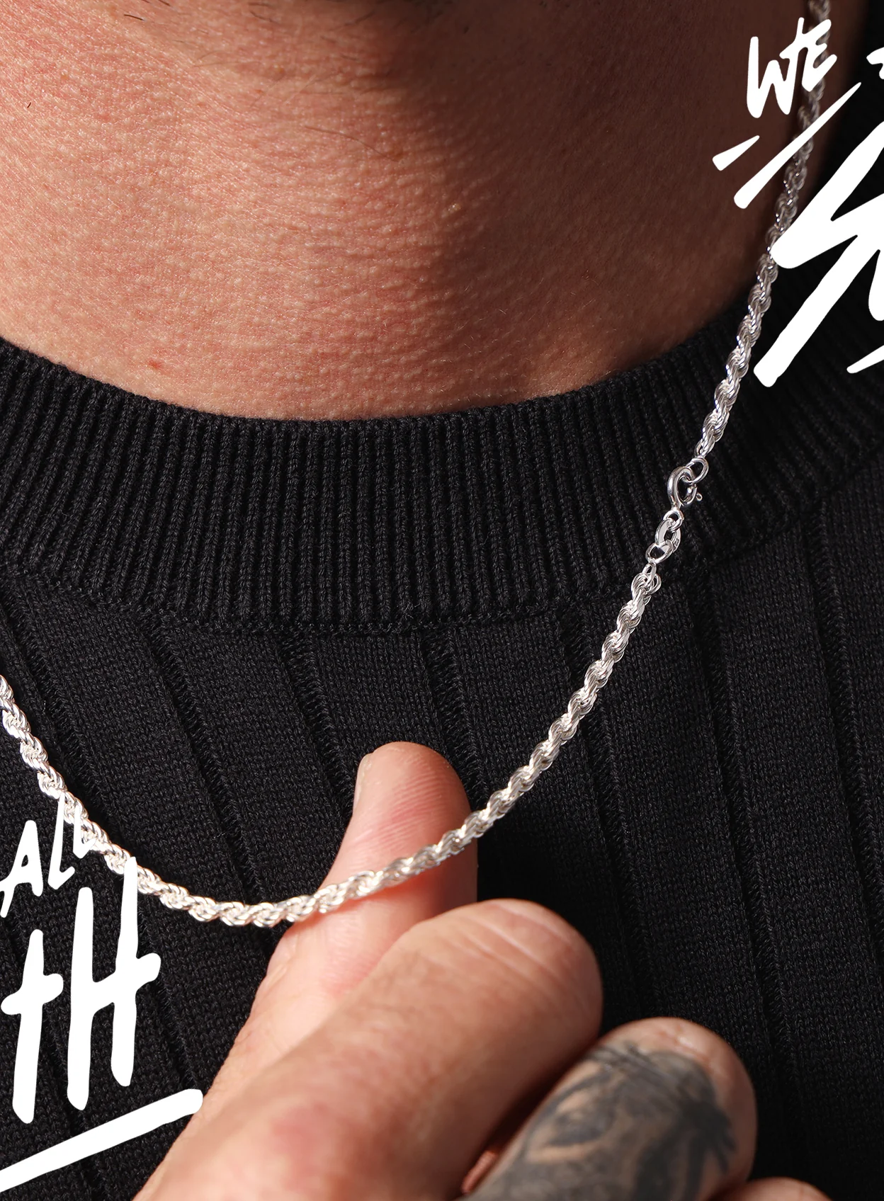 925 Sterling Silver Rope Chain Necklace for Men - Image 5