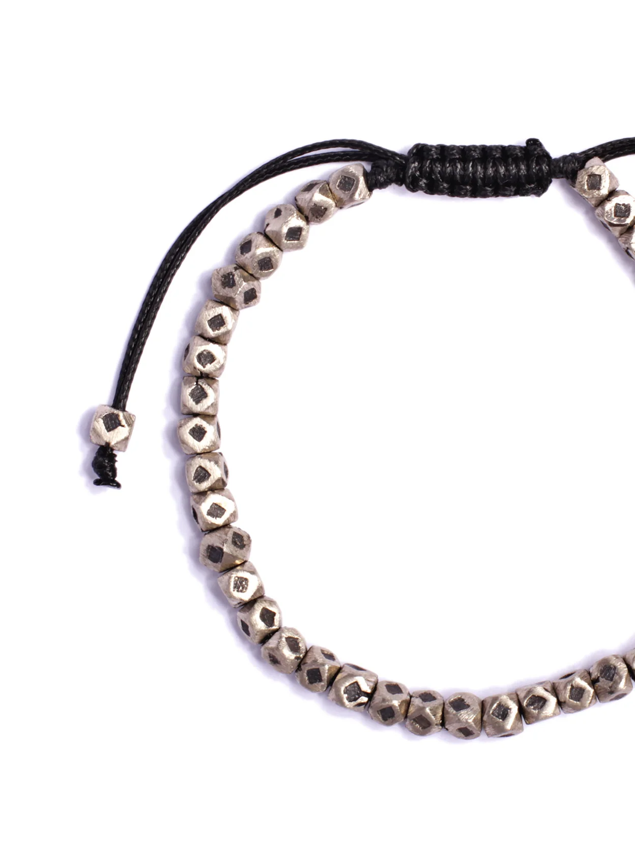 Small Geometric Silver Beaded Men's Bracelet - Image 3