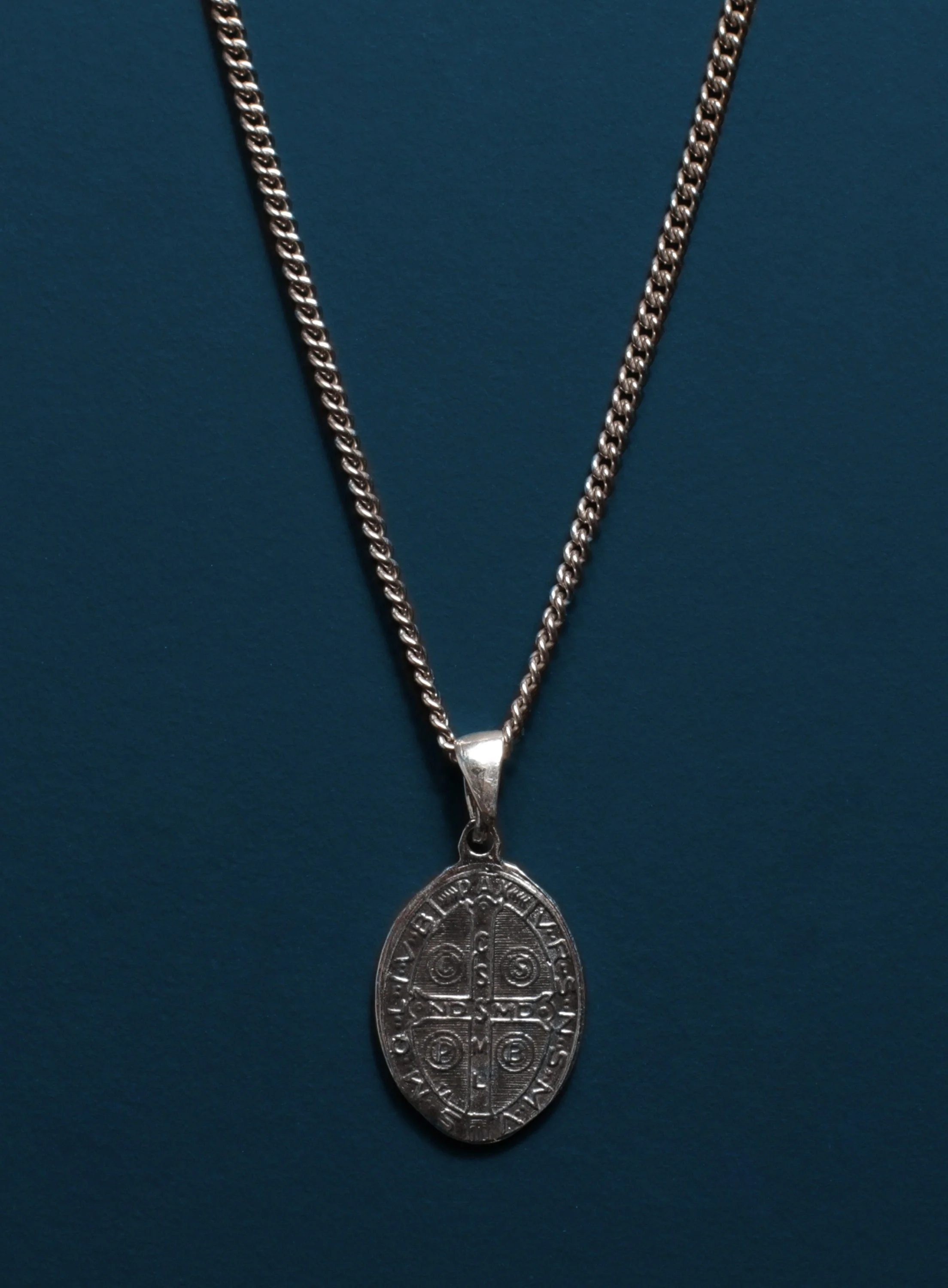 925 Sterling Silver St Benedict Oval Medal / - Image 4