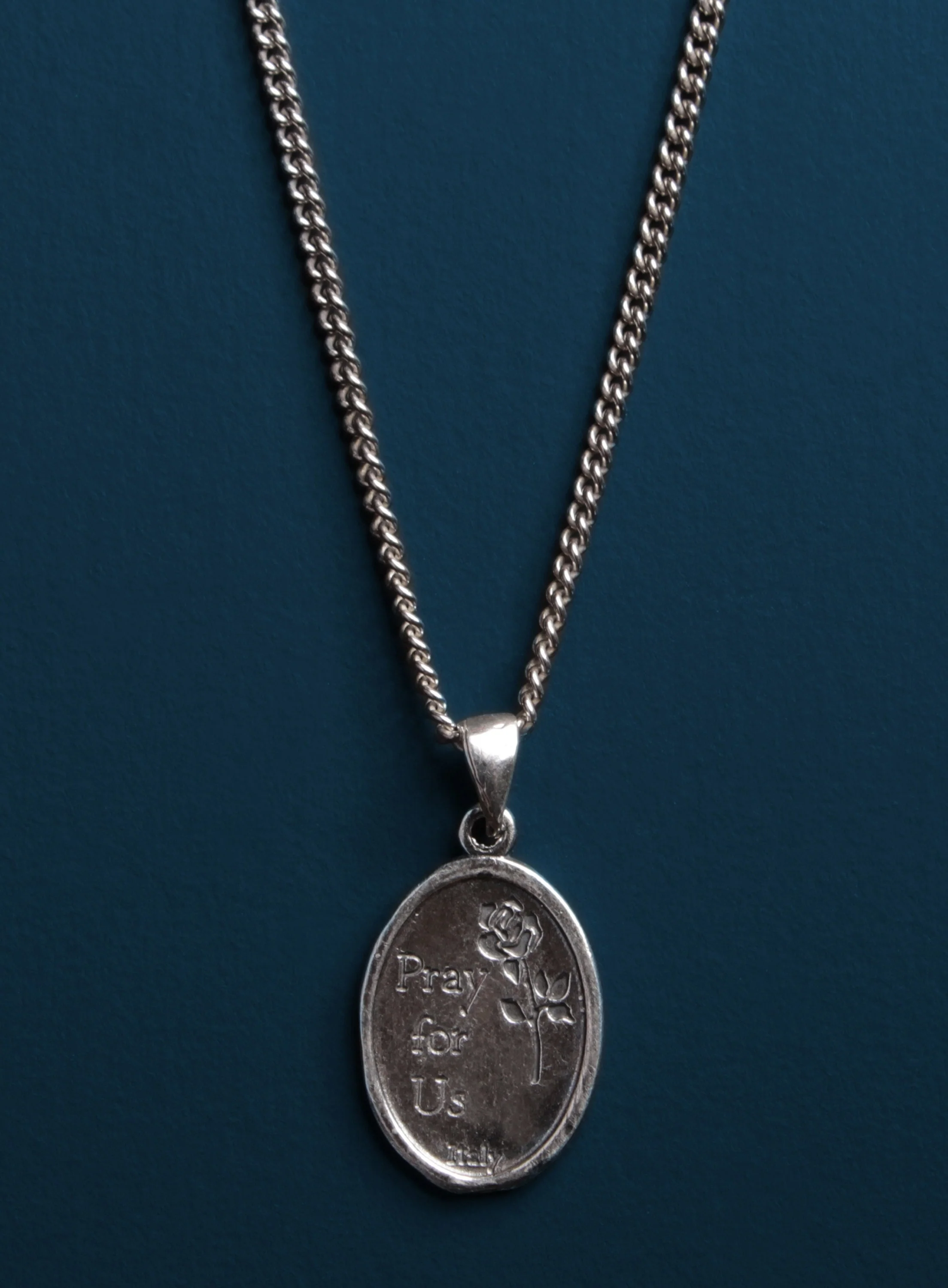 St. Jude Sterling Silver Oval Medal Necklace - Image 3