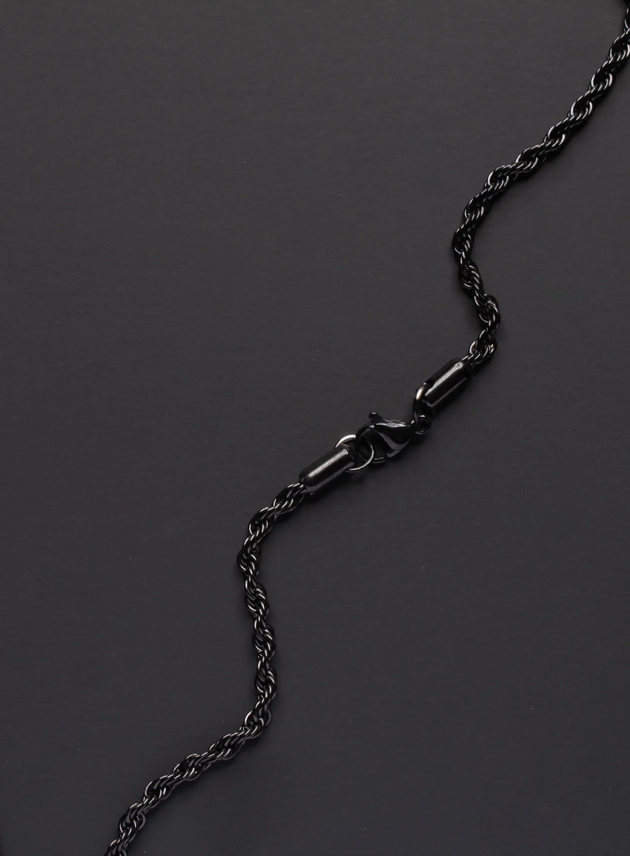 Stainless steel black rope chain necklace for men - Image 6