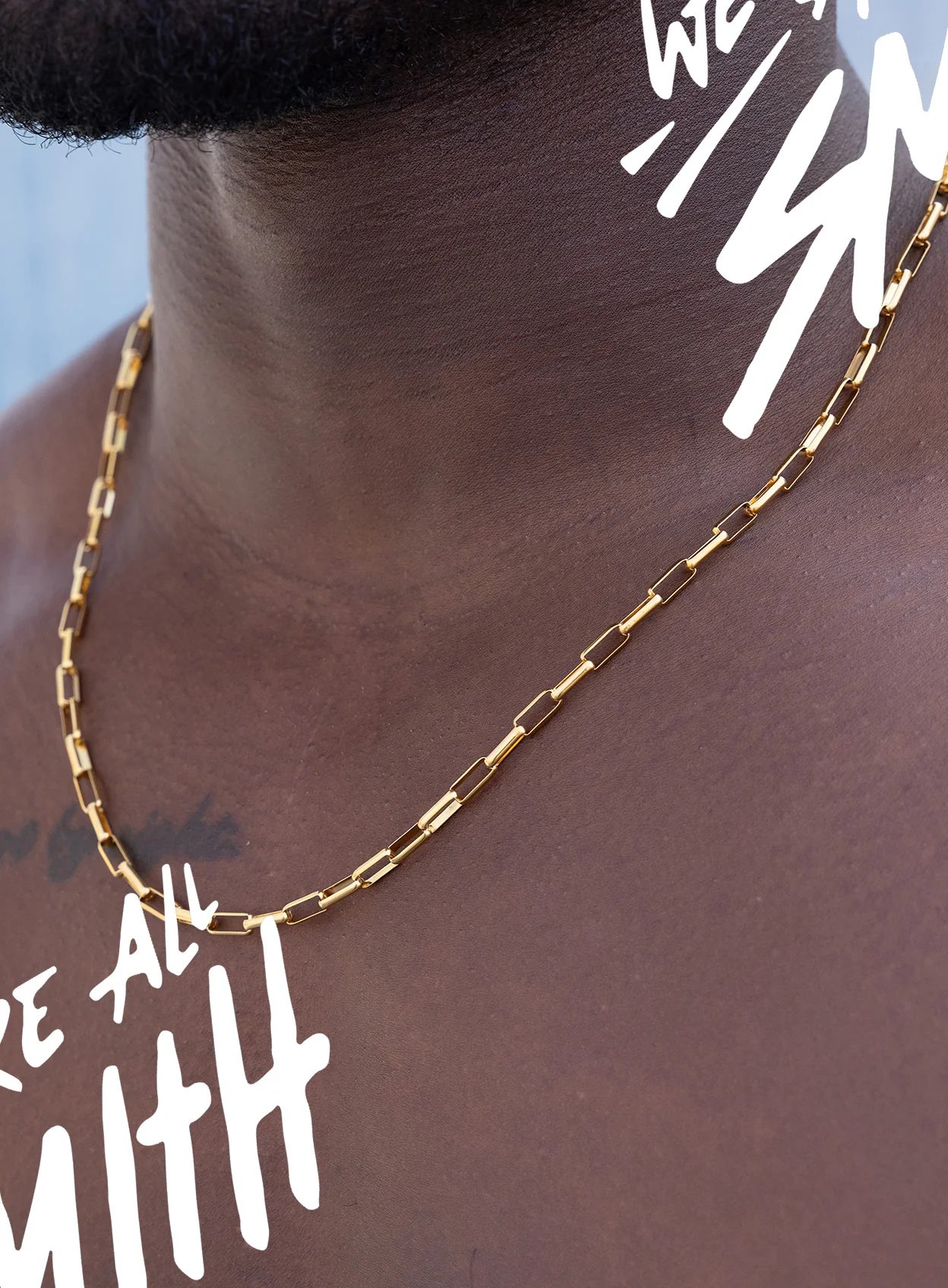 Stainless Steel Gold Plated 4.5mm Elongated Box Chain Necklace - Image 3