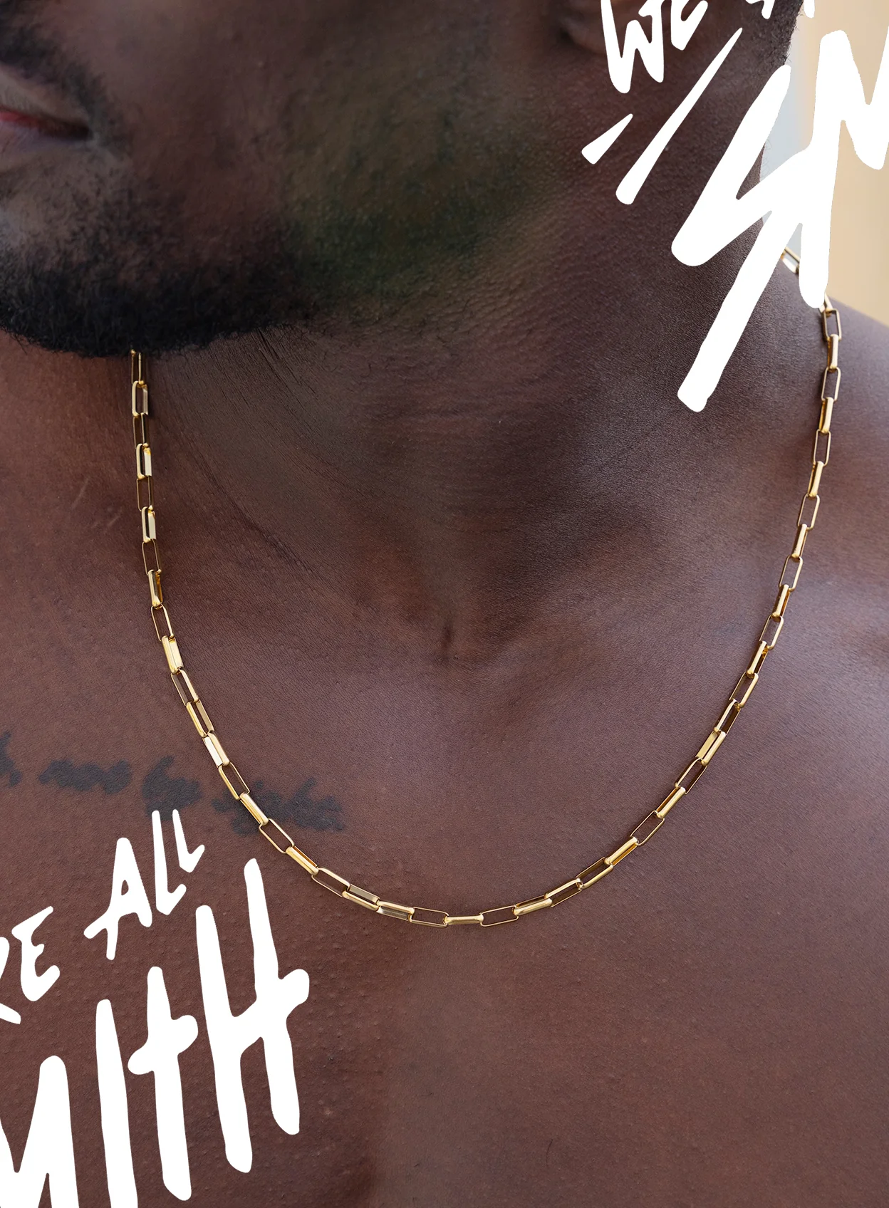Stainless Steel Gold Plated 4.5mm Elongated Box Chain Necklace - Image 5