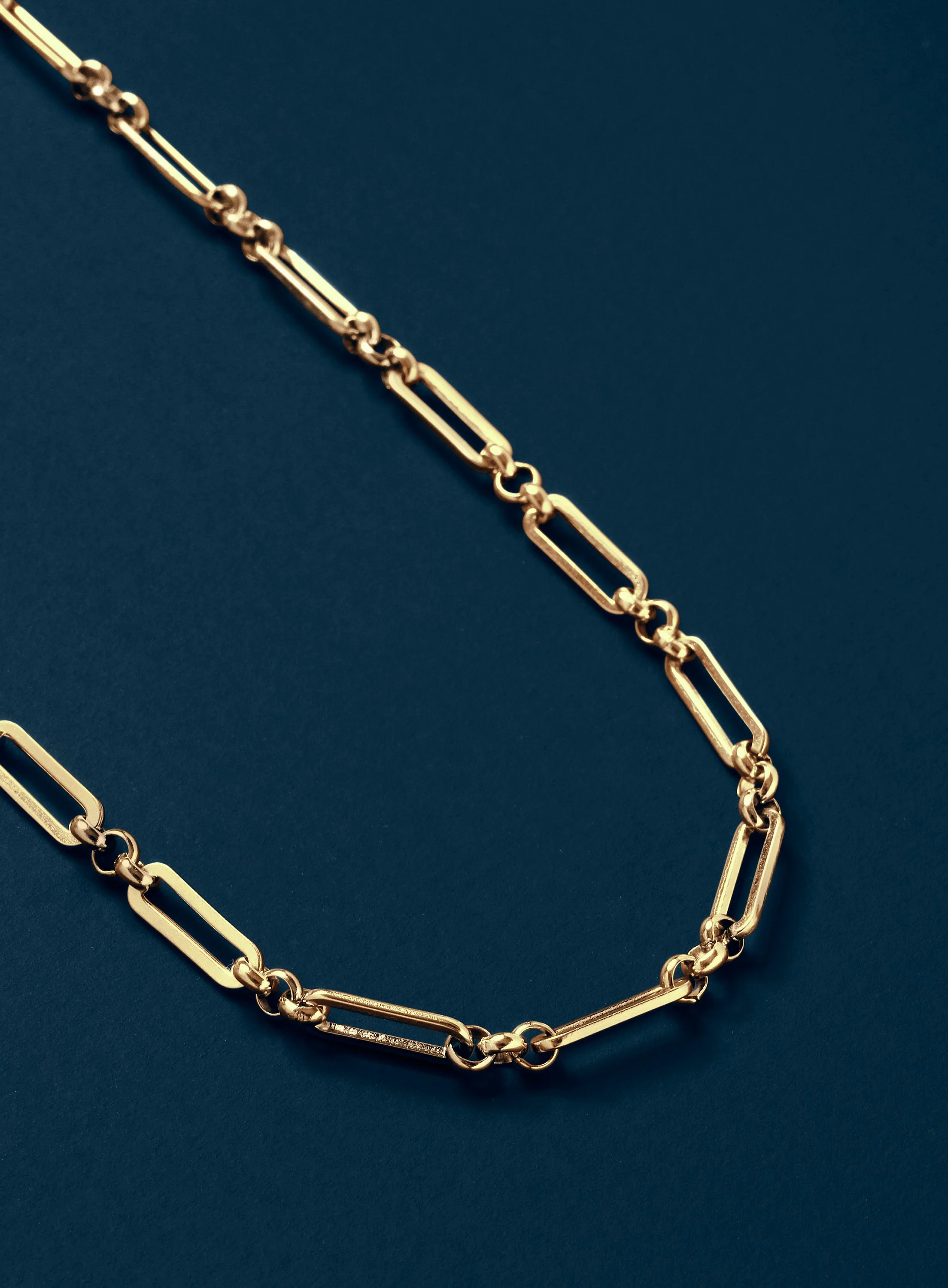 Stainless Steel Gold Plated 4.5mm Elongated Cable Chain Necklace - Image 4
